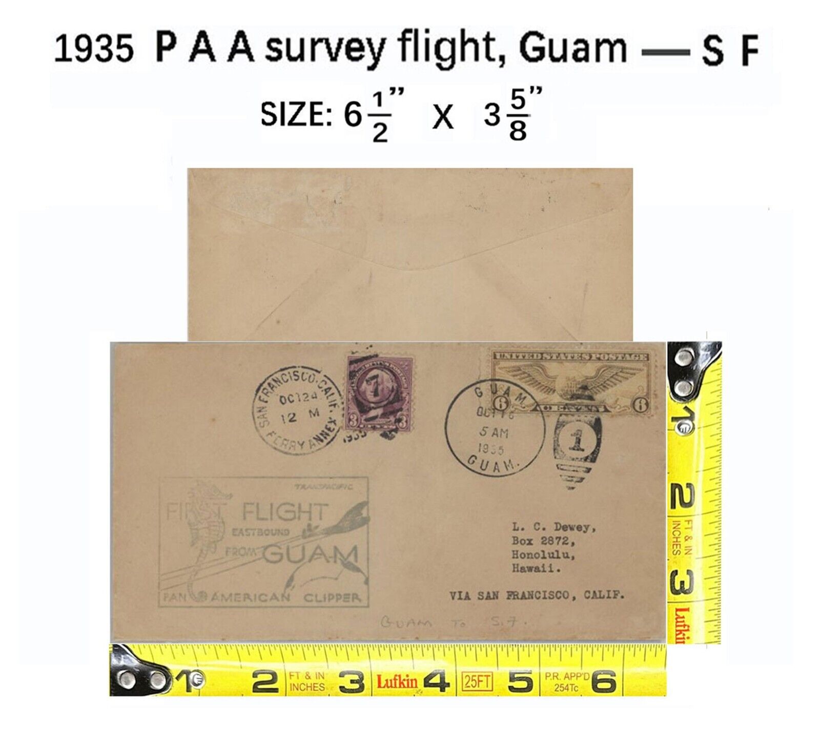 1935 Pan American Airways survey flight,Guam to San Francisco.