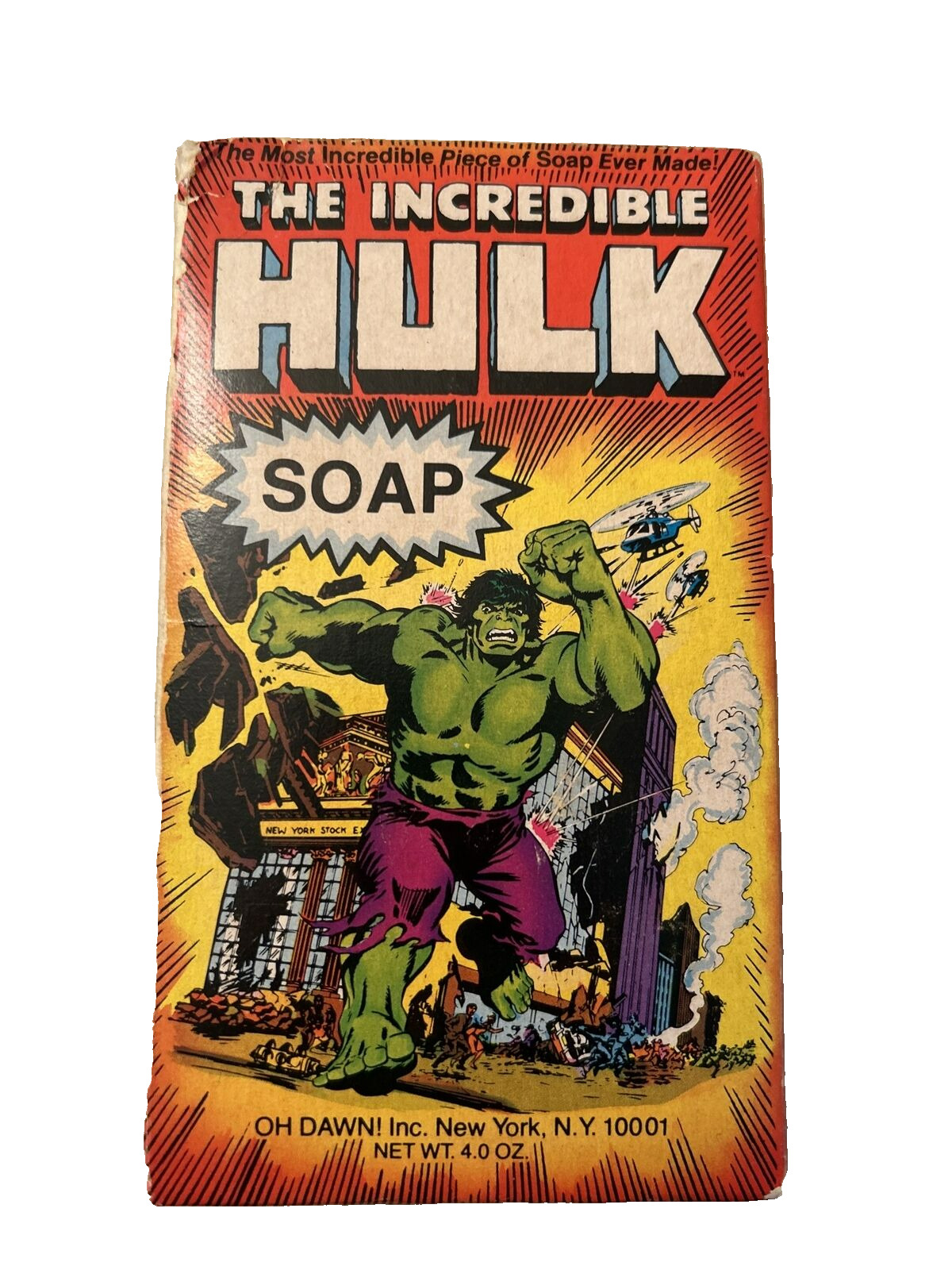 THE INCREDIBLE HULK Soap With Box Comic Cover Old Stock  1979