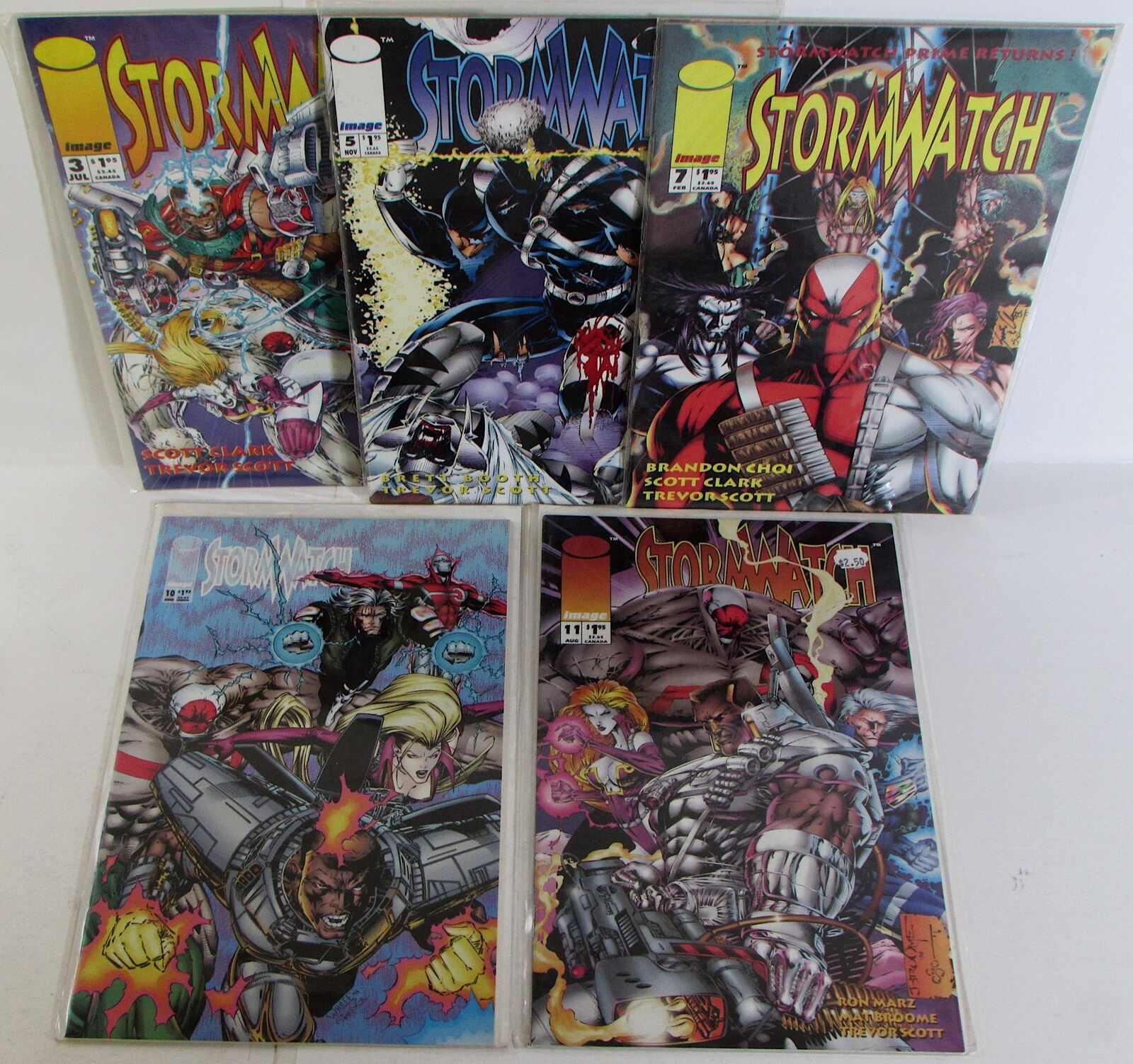 Storm Watch Lot of 5 #3,5,7,10,11 Image Comics (1993) NM- 1st Print Comic Books