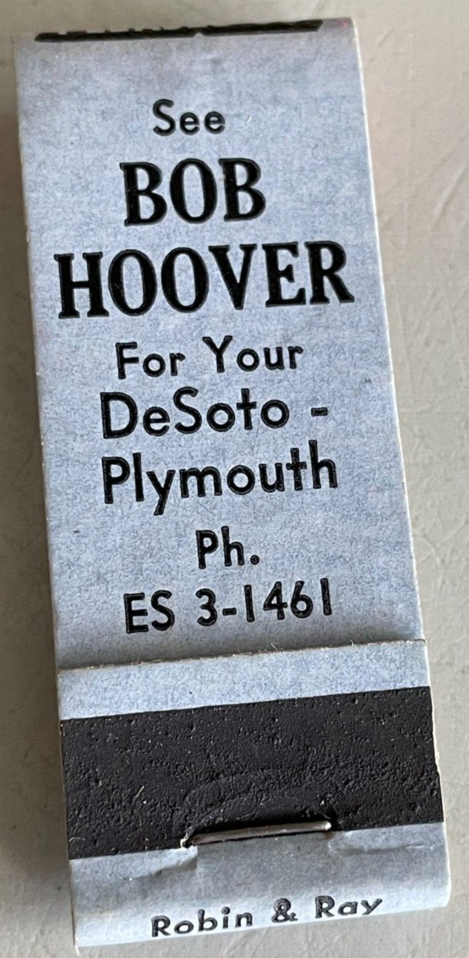 FULL - 1940\'s DESOTO - PLYMOUTH Car Matchbook of 10 - RARE  Unused - Near Mint