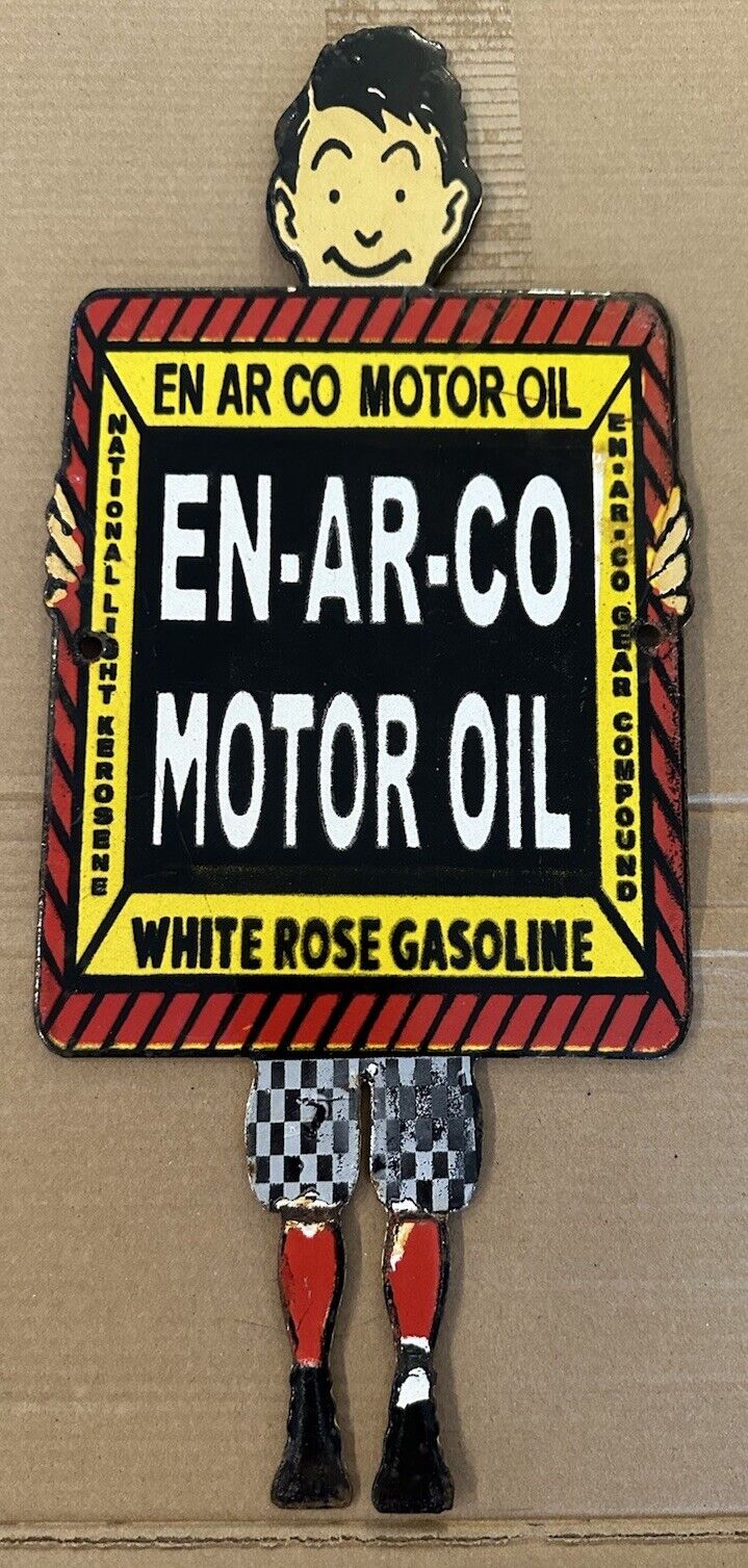 Porcelain En-Ar-Co Motor Oil Enamel Metal Sign Approx. 14\