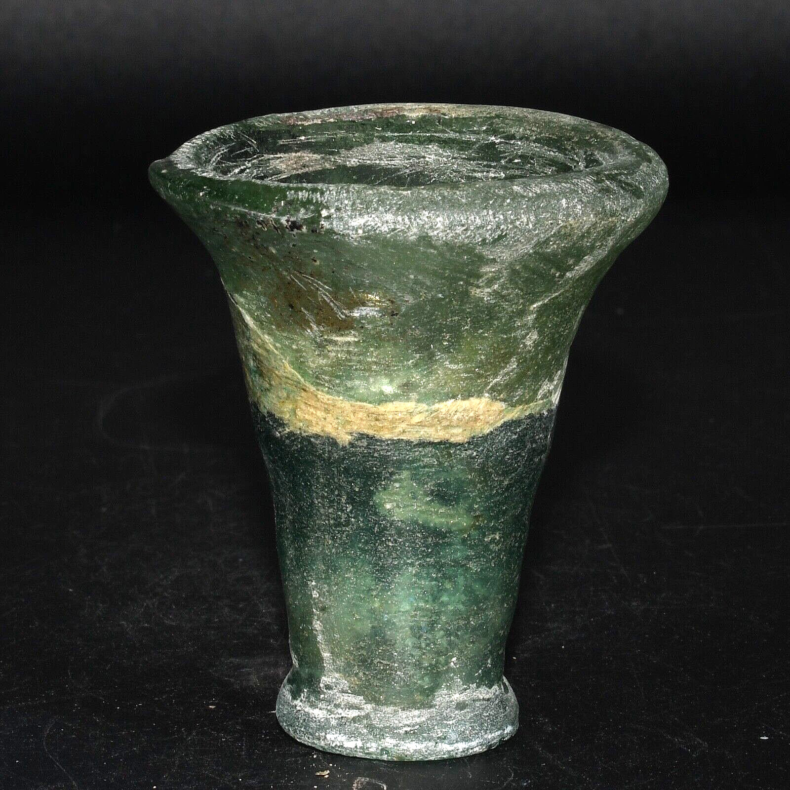 Authentic Ancient Eastern Roman Glass Cup Vessel Circa 1st - 3rd Century AD