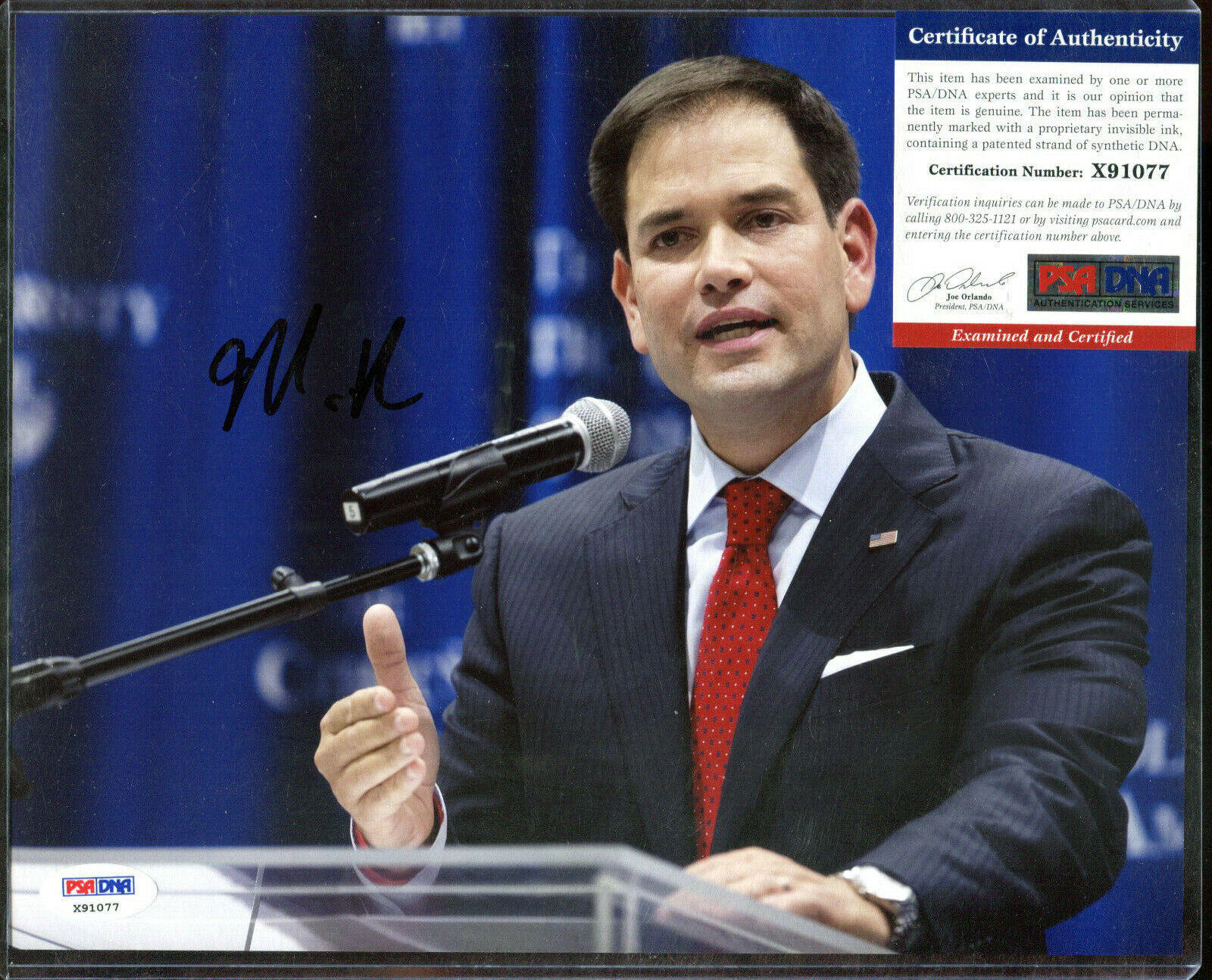 Marco Rubio signed 8x10 photo PSA DNA