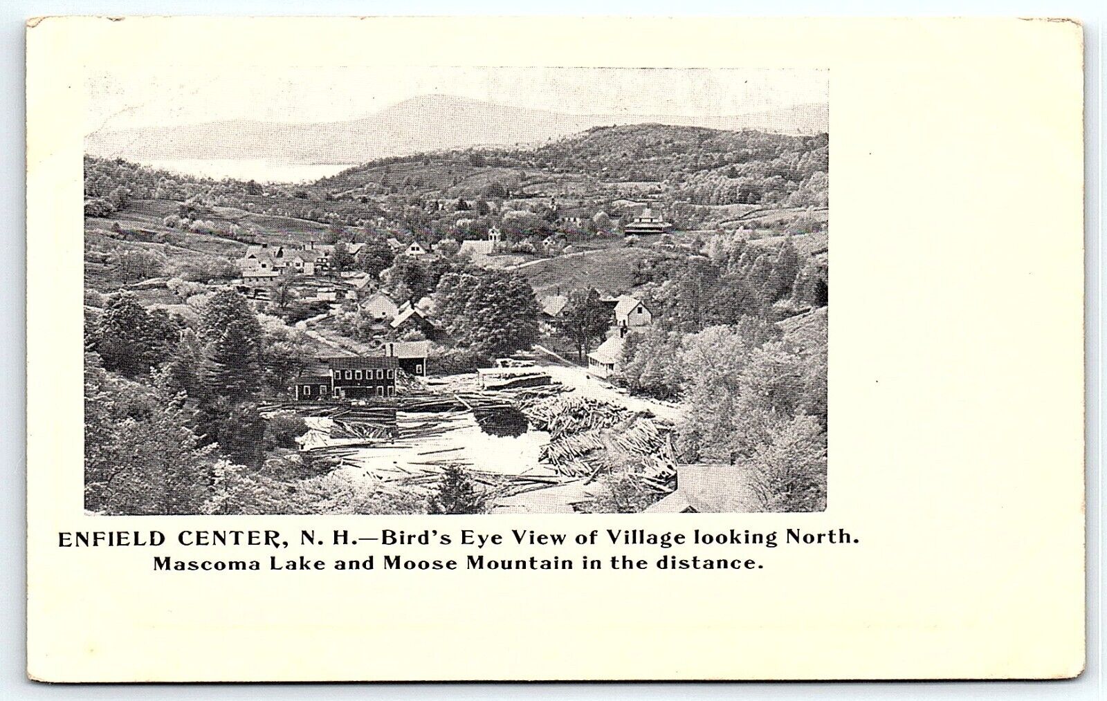 Birds Eye View of Village Enfield Center Grafton NH Undivided Back Postcard UNP