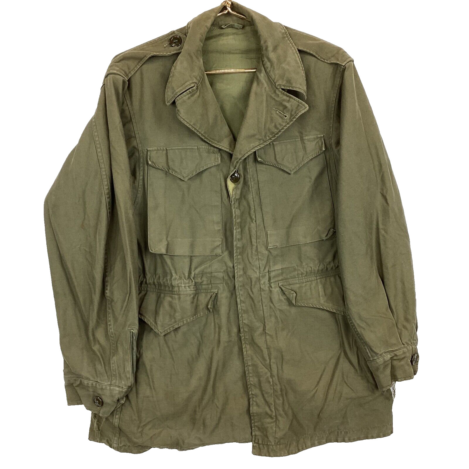 Vintage Military Field Coat Size Small Button Up Green Vietnam Era 60s 70s