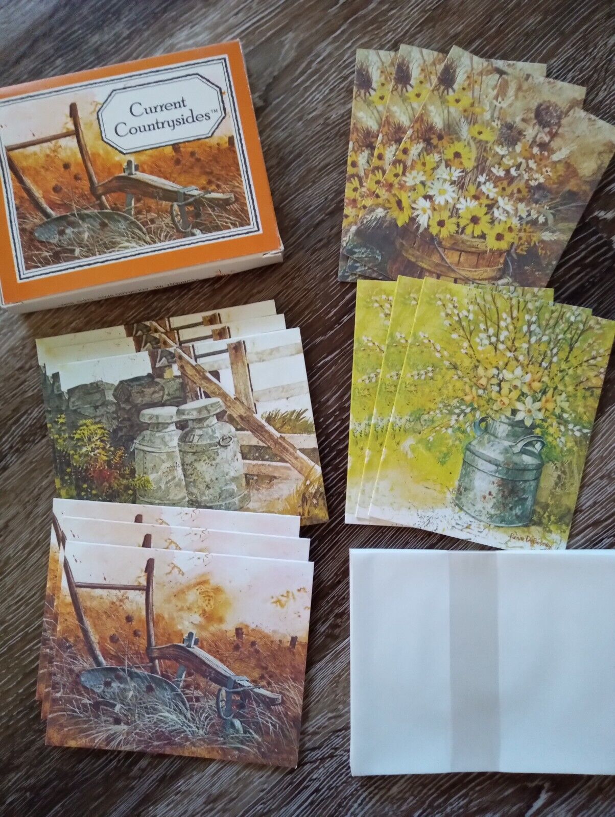Vintage 70s Fall Countrysides Current Notecards Set Envelopes 12 Cards