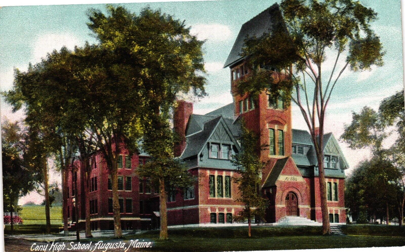 Cony High School Building Augusta Maine ME Vintage Postcard c1910 Unposted