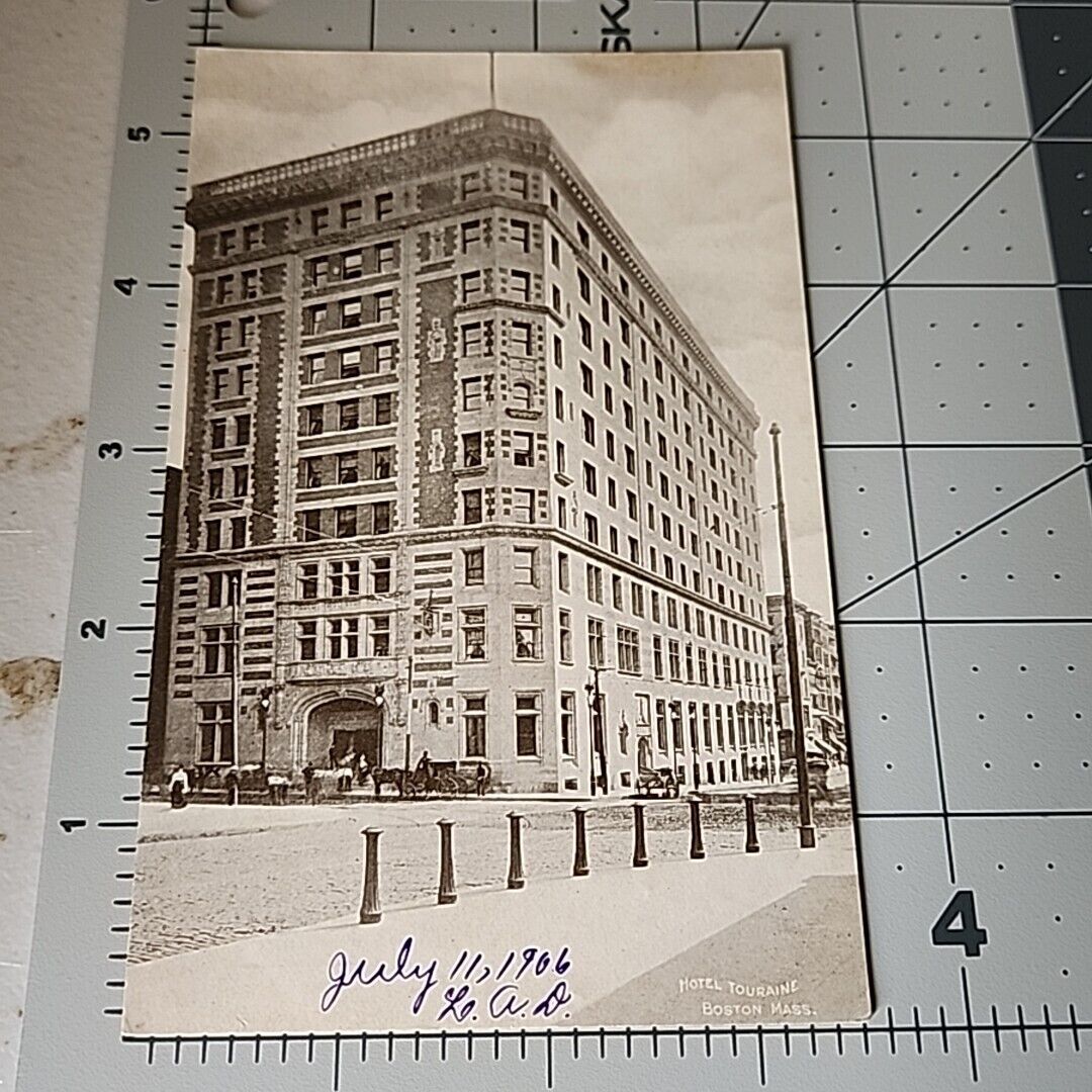 Vintage Postcard - Dirt Street View Hotel Touraine Boston Massachusetts MA