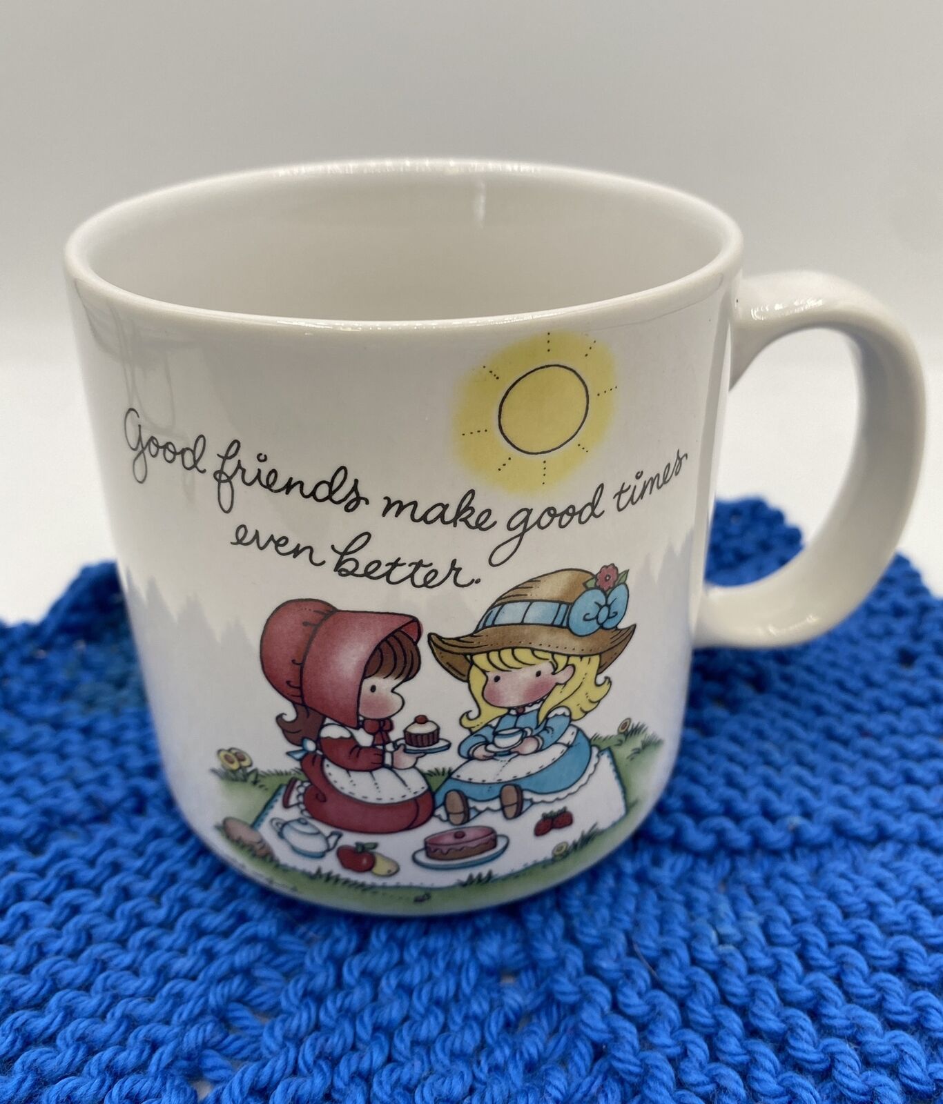 Joan Walsh Anglund Vintage Mug Good Friends Good Times Better Coffee Cup