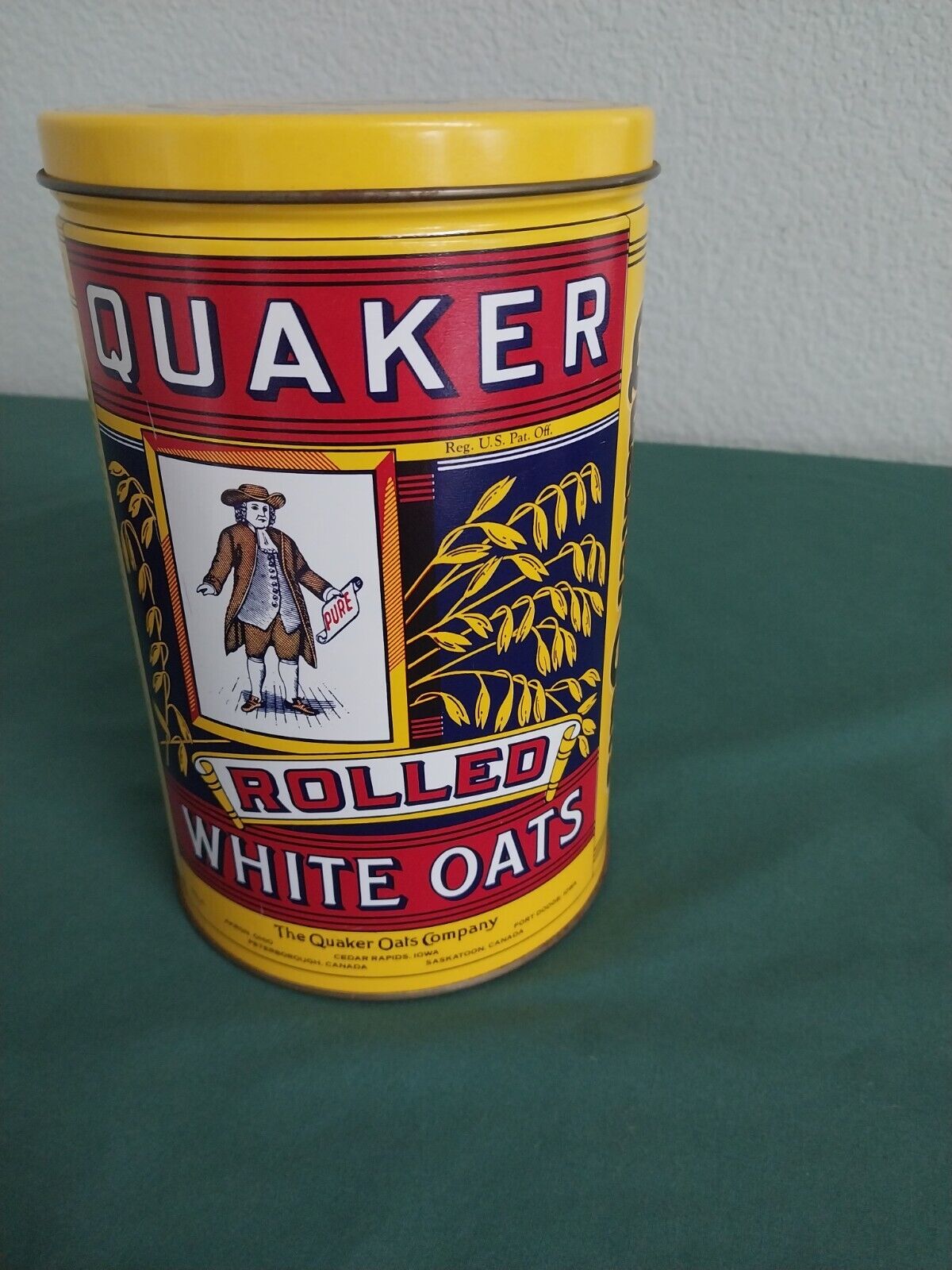 Quaker Rolled White Oats Tin Limited Edition 1984 (1896 Label Replica)