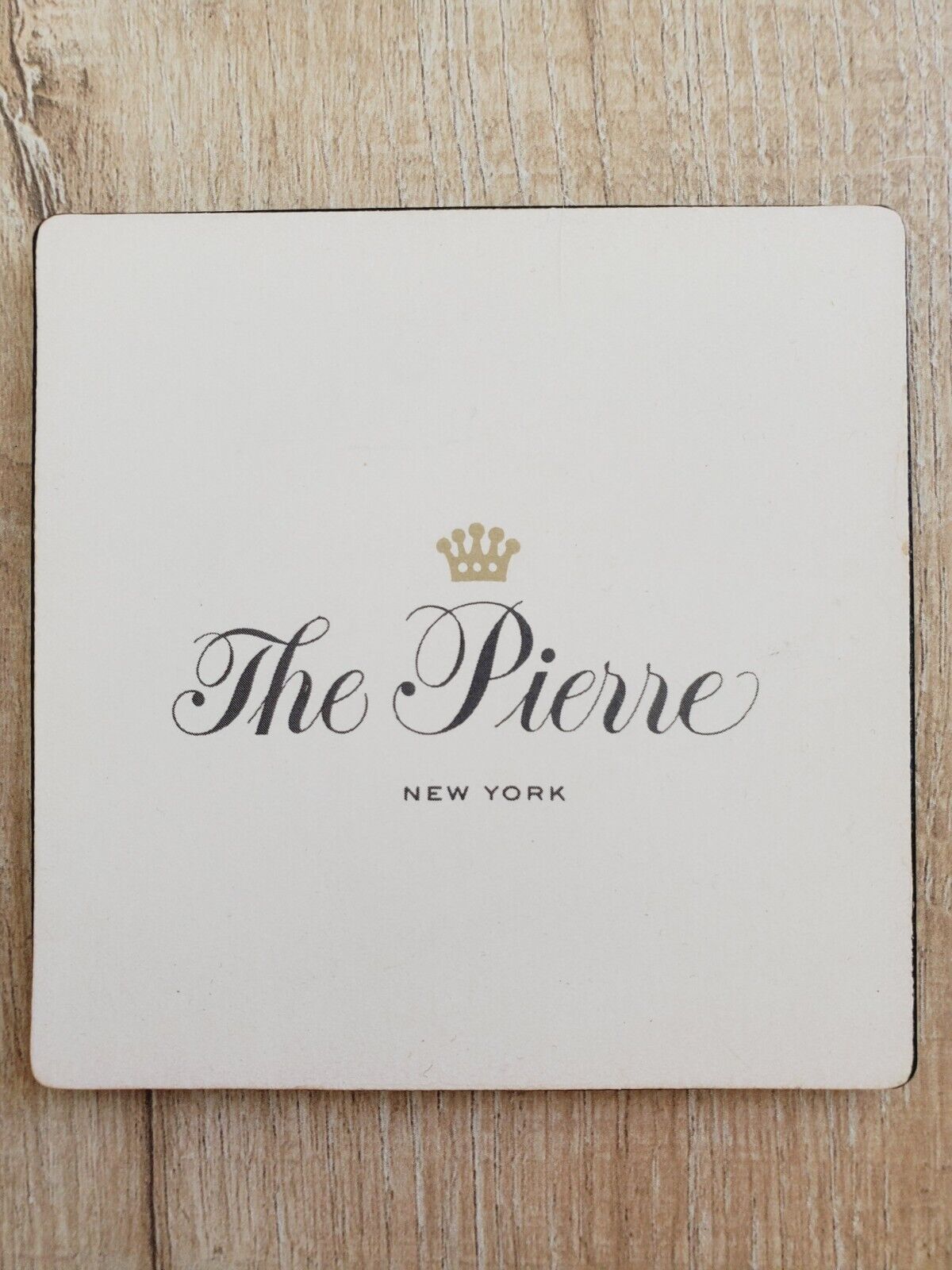 THE PIERRE HOTEL New York Drink Coaster NYC Vintage Hard Board