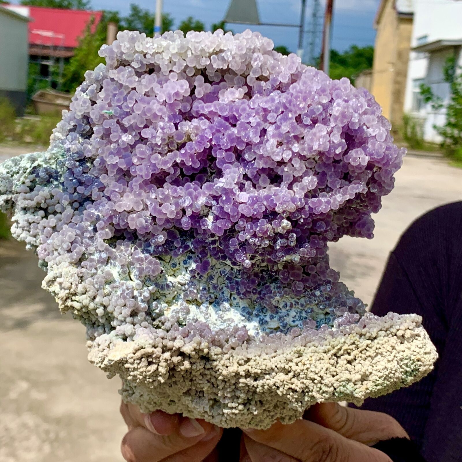 5.85LB Beautiful Natural Purple Grape Agate Chalcedony Crystal Mineral Specimen