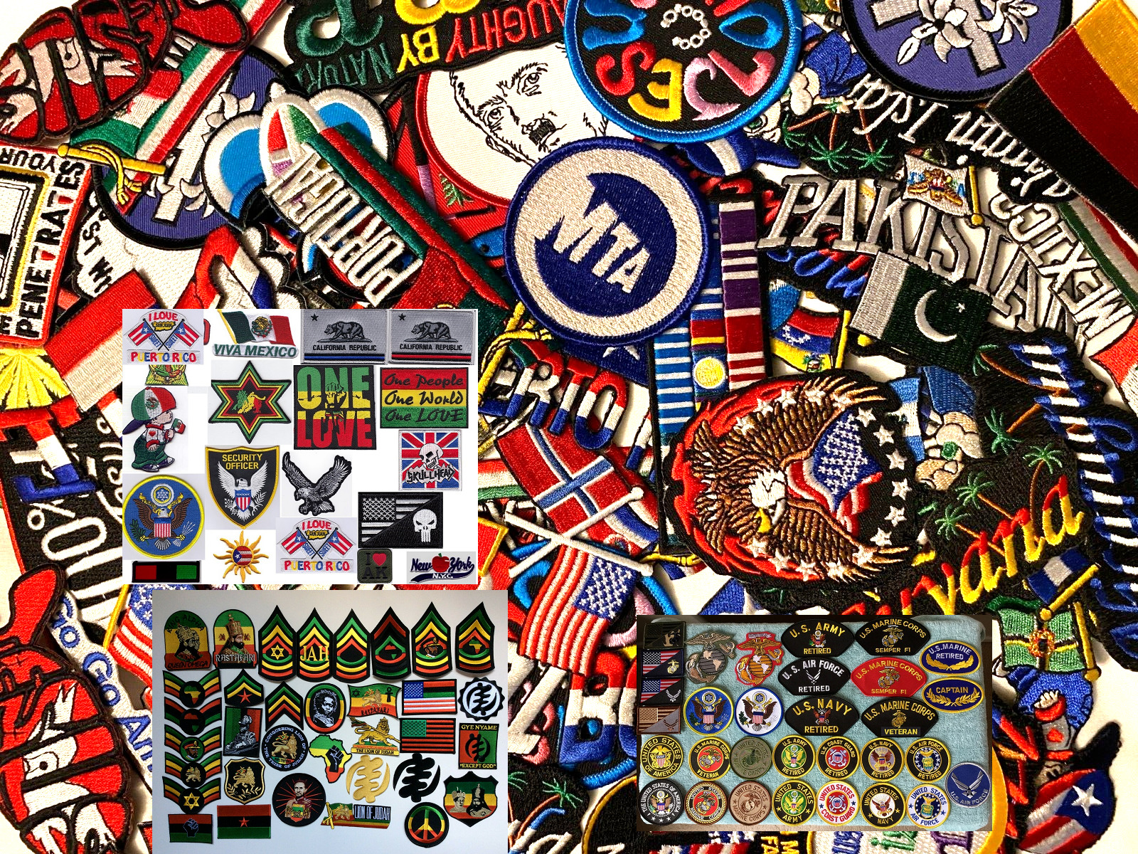 50pcs/lot Random Mix High quality Sew-on Iron-on Embroidered Patches (Auction)