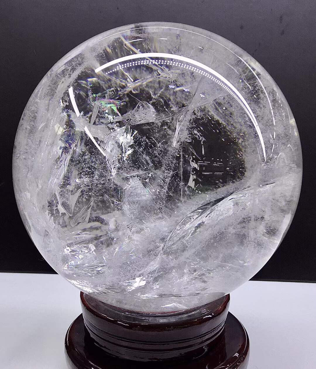11.4LB A+ Top Natural Clear Quartz Sphere Quarzt Crystal Ball Reiki heal 15.6cm