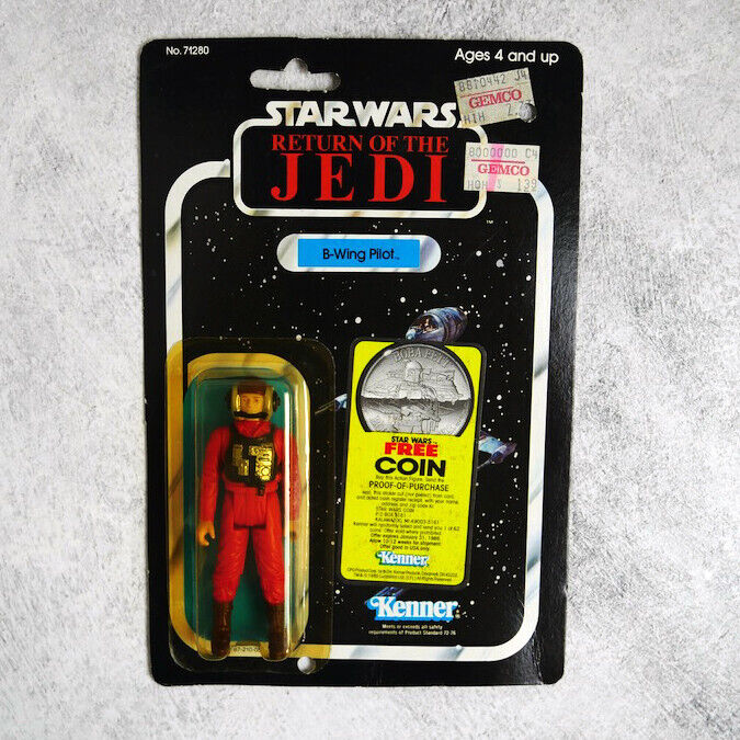 Star Wars 1983 Vintage Kenner Return of the Jedi B-Wing Pilot 77 Back #71280