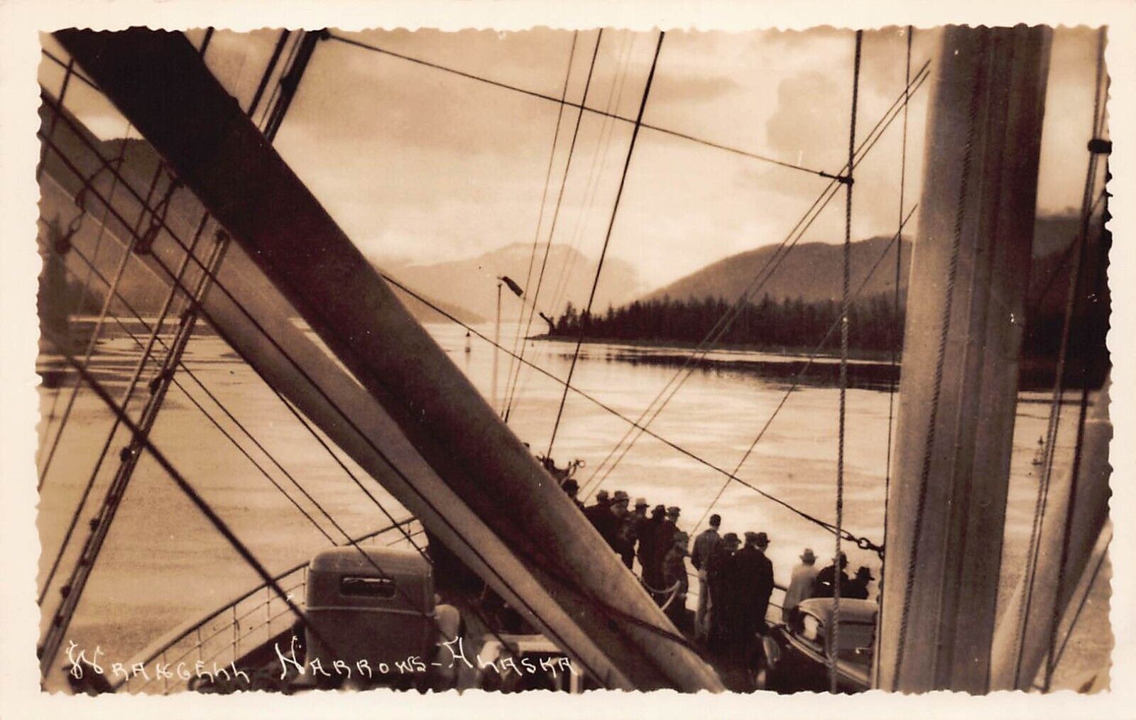 RPPC Wrangell Narrows AK SS Alaska Ship Steamer Photo Postcard C57