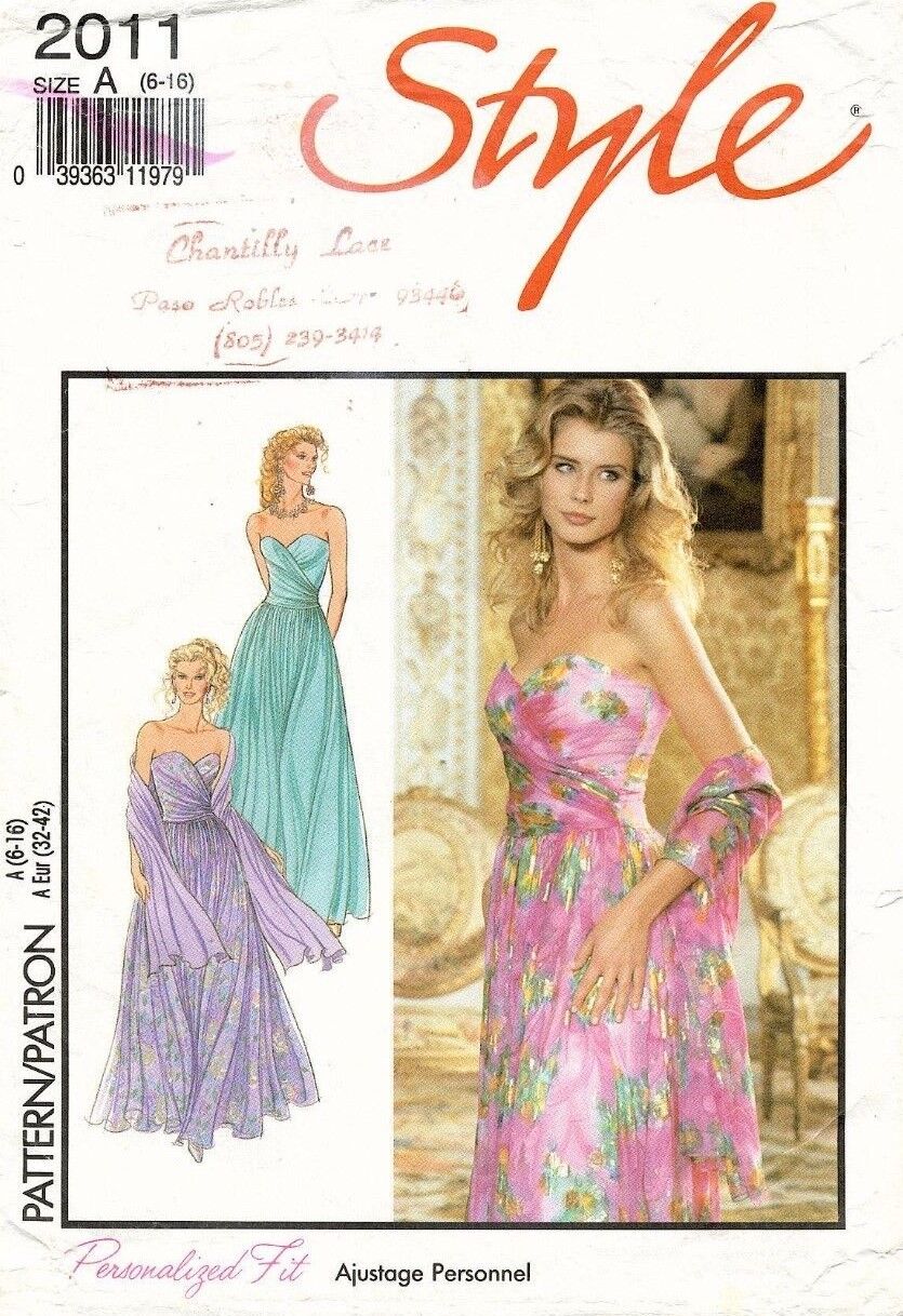 1980\'s VTG Style Misses\' Evening Dress Pattern 2011 Size 6-16 UNCUT