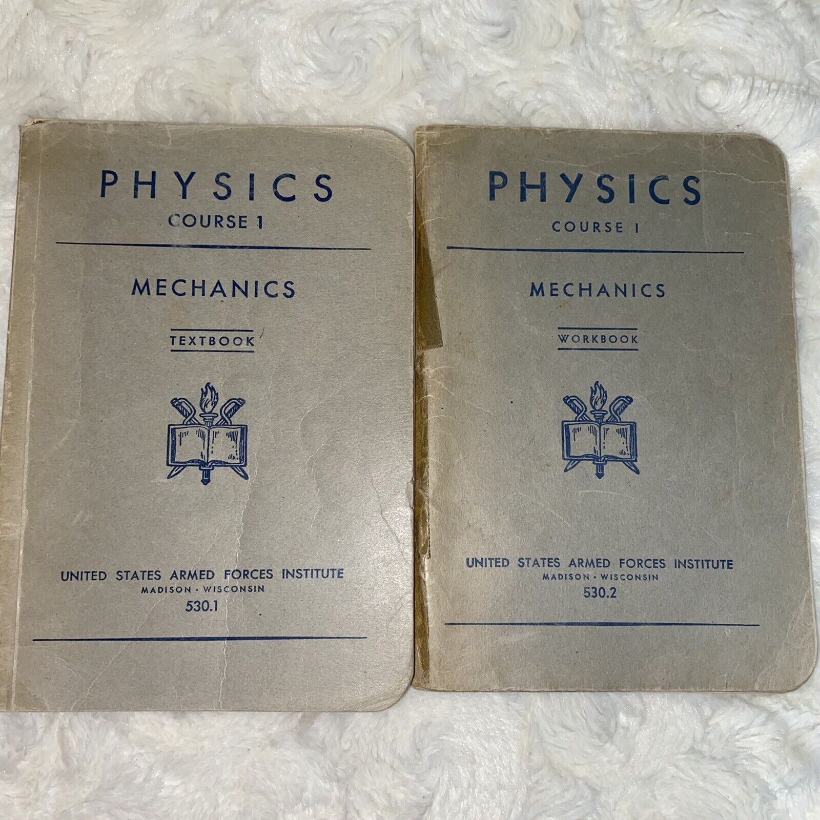1943 WWII Physics Course 1  Mechanics US Armed Forces Ins 530.1 AND 530.2 BOOKS