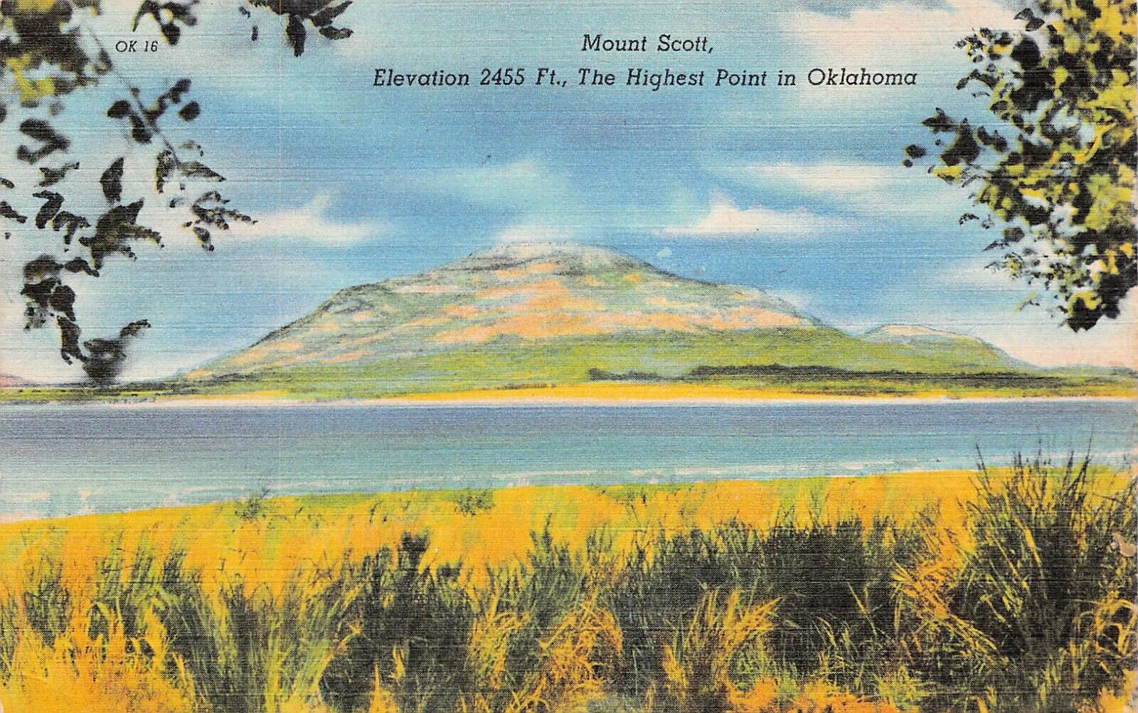 Mount Scott Wichita Mountain Range OK Oklahoma Bison Paradise Vtg Postcard C31