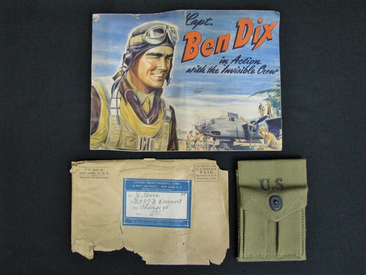 Vintage 1940s Capt. Ben Dix & Invisible Crew Comic and Premium U.S. Pouch