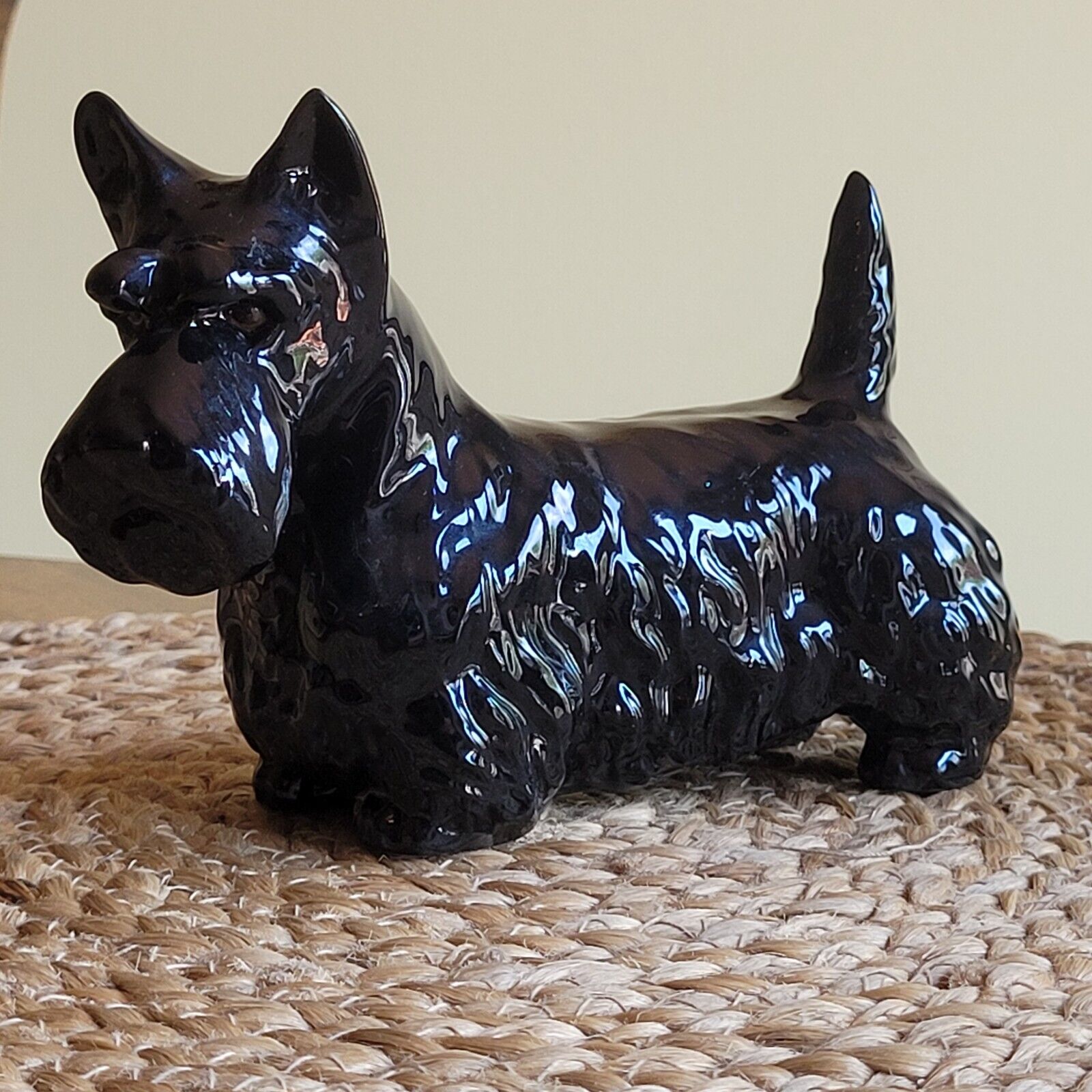 Vintage Beswick England Black Scottie Dog Figurine Porcelain Scottish Terrier