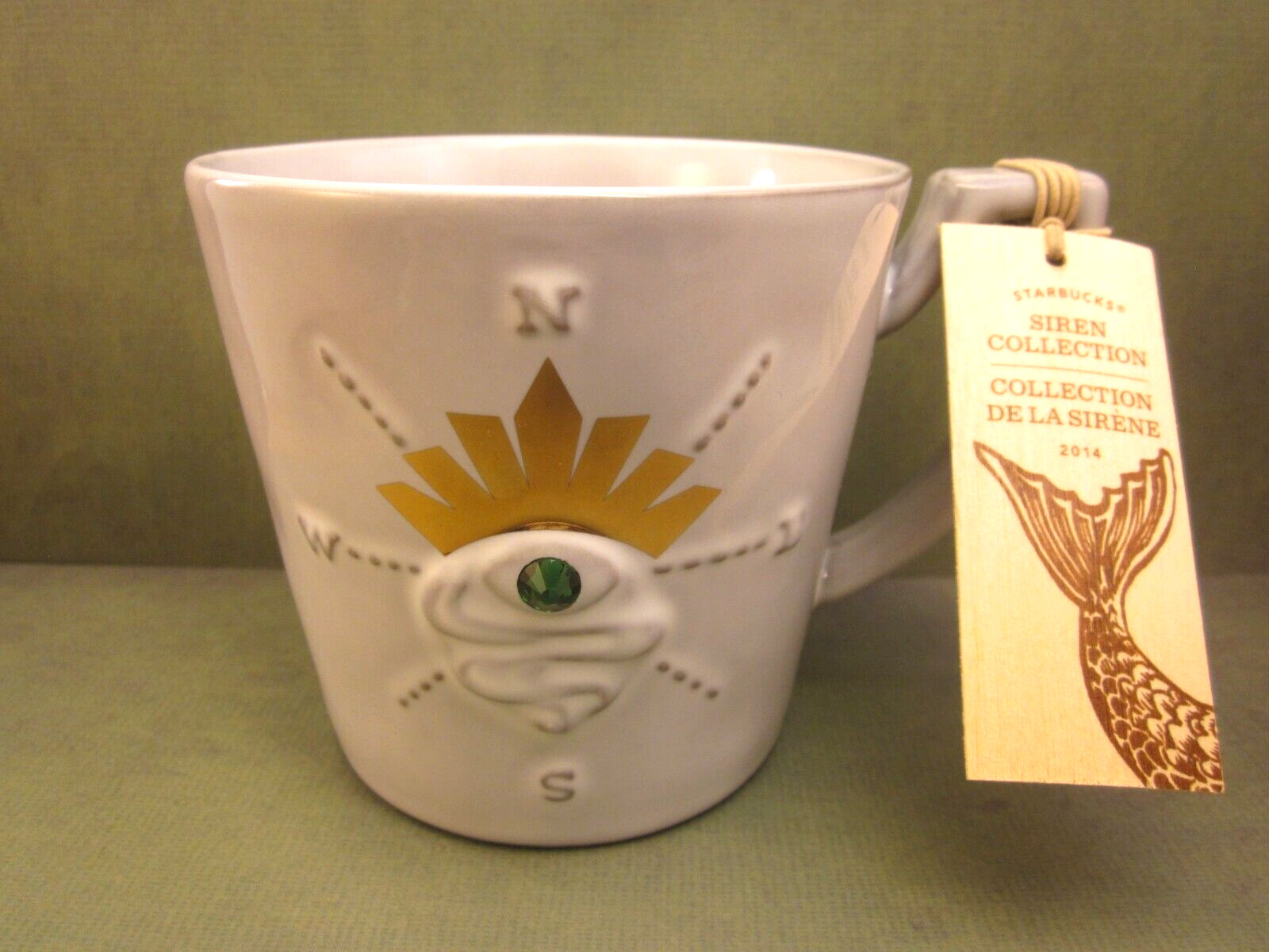 2014 NWT-STARBUCKS Siren\'s Green Eye Coffee Cup Mug-12 oz.  Excellent