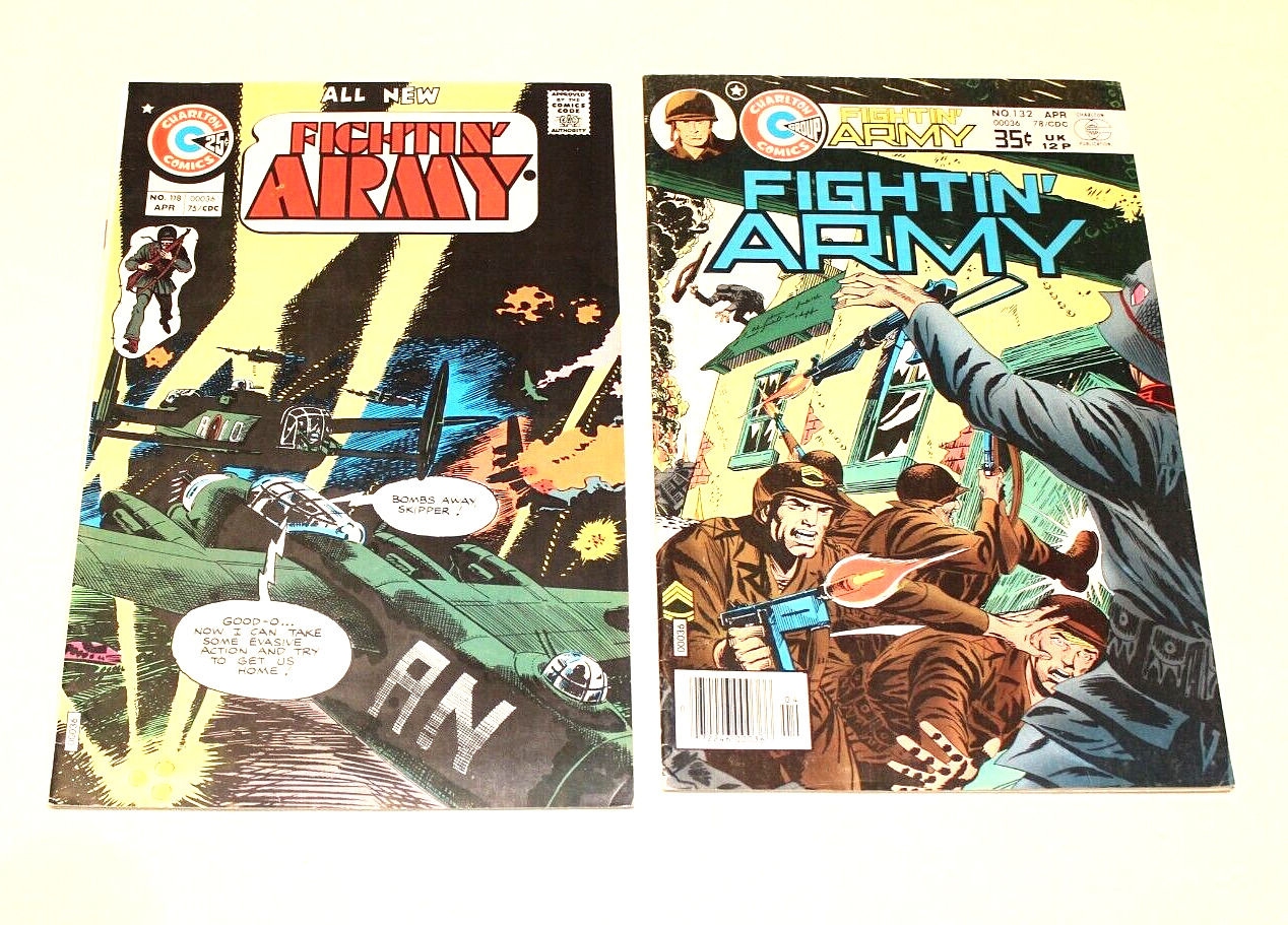 FIGHTIN\' ARMY, No. 118 & 132, Vol. 7, April 1975, Vol. 10, 1978 Charlton Comics