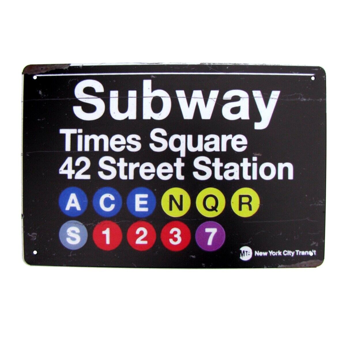 Retro Metal NYC Times Square Subway Sign New York City Man Cave Bar Pub Decor
