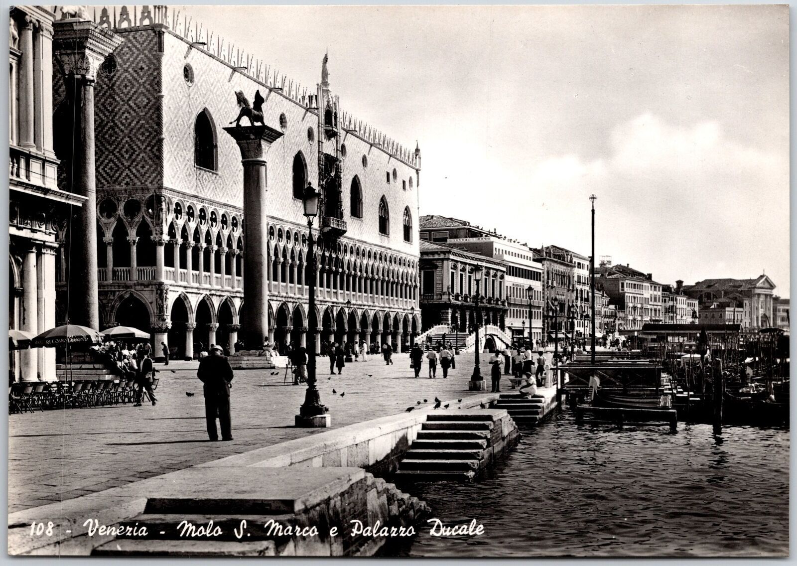 Venezia Molo S. Marco e Palazza Ducale Venice Italy Real Photo RPPC Postcard