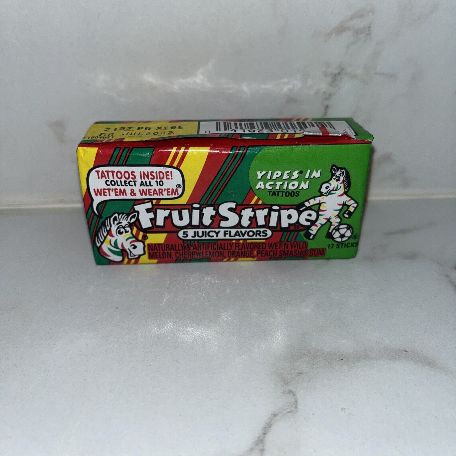 Zebra Fruit Stripe Gum- Discontinued - Tattoo - Collectible- NON CONSUMABLE