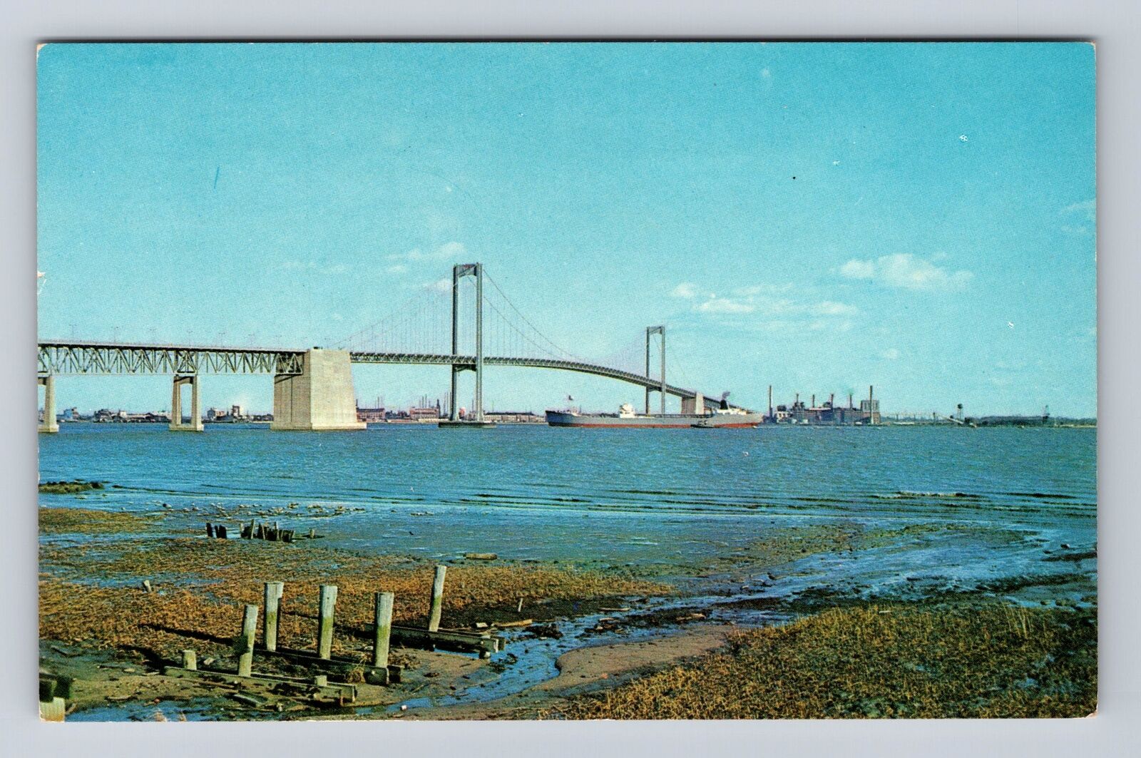 Wilmington DE- Delaware, Delaware Memorial Bridge, Antique, Vintage Postcard