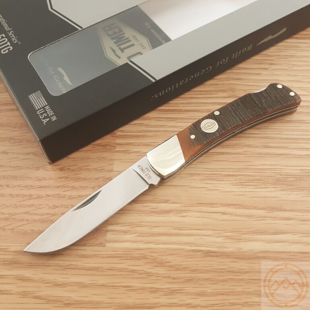 Schrade Old Timer Series Folding Knife 2.8 1095HC Steel Blade Sawcut Bone Handle