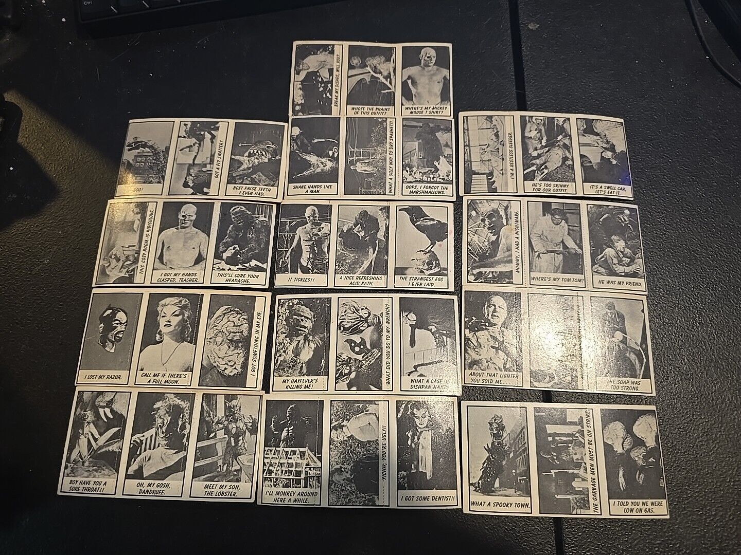 1963 Topps Midgee Monster Laff Panels 13 Different Tri Panel Total 39 Cards