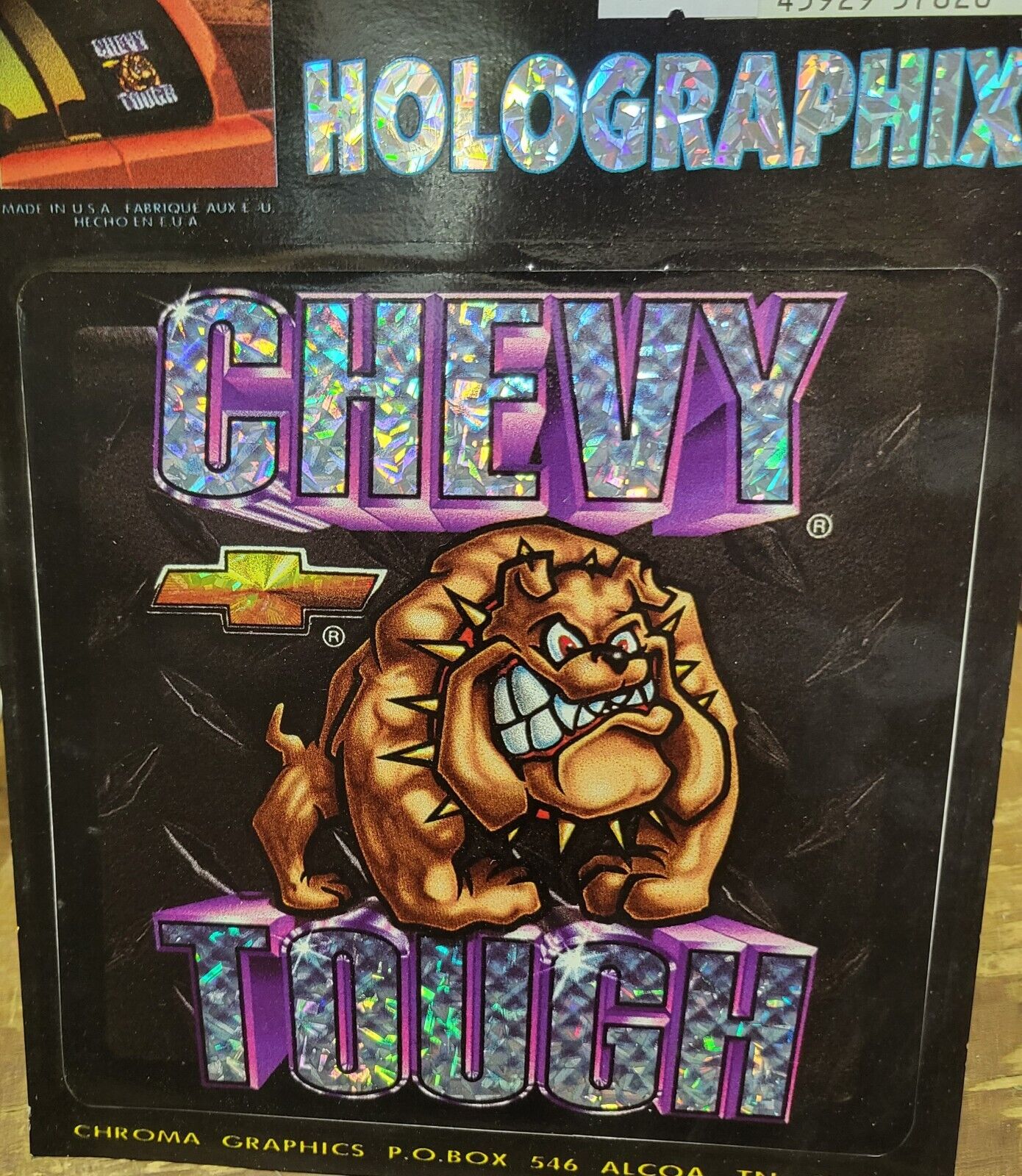 L@@k Vintage Chroma Auto Art Holographix Chevy Tough Decal Made In The USA