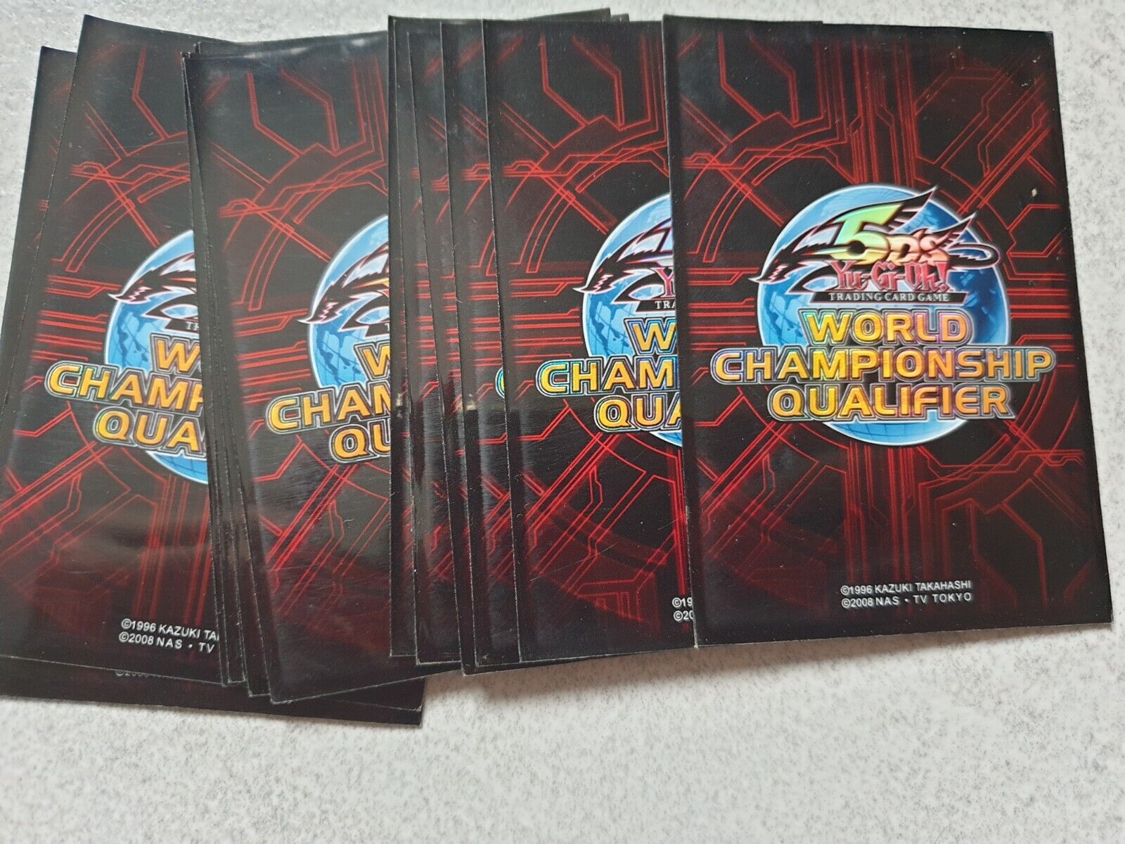 2008 15 Yugioh Sleeves World Qualifier Championship Red Used
