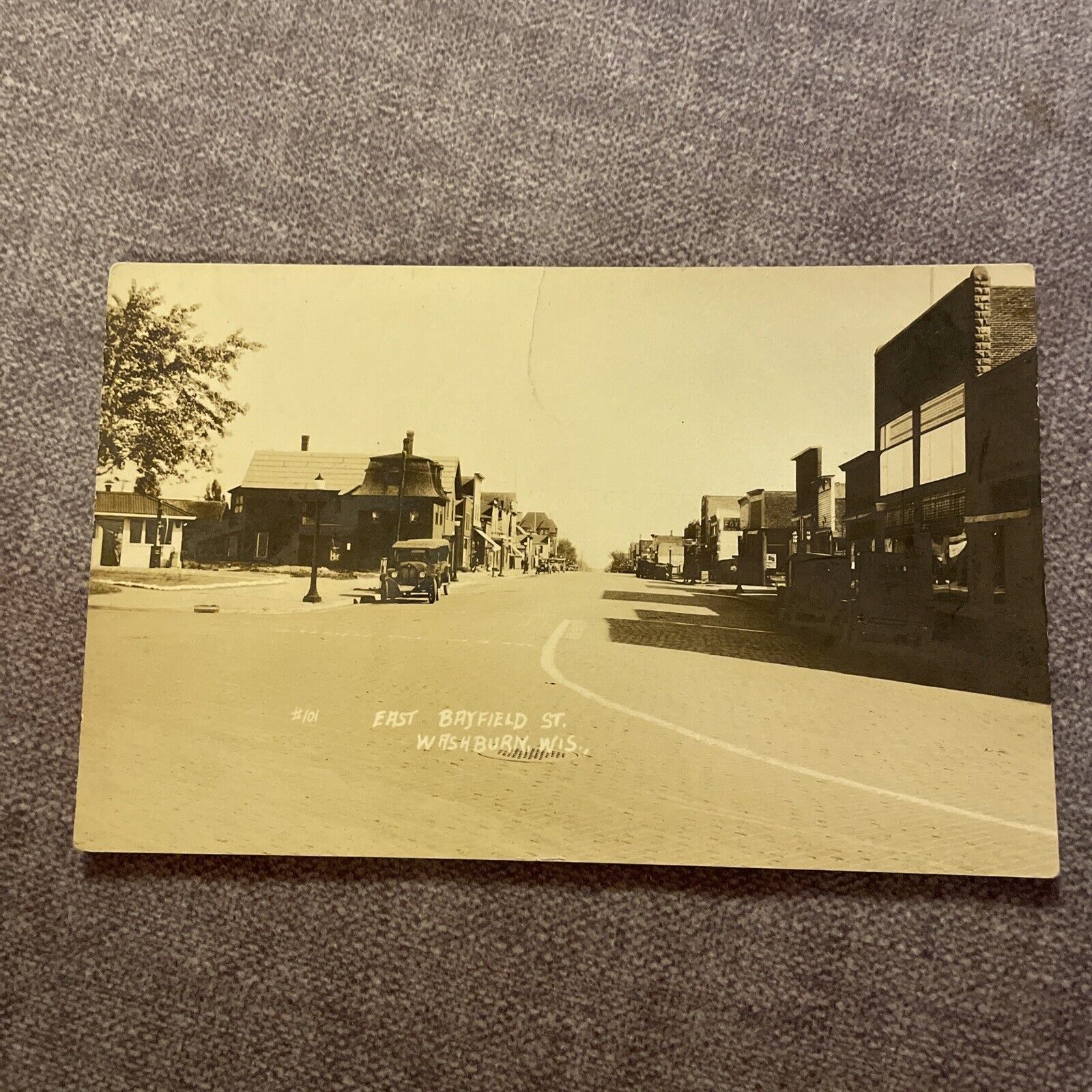 Washburn WI East Bayfield Street Real Photo RPPC Postcard Wisconsin Early 1900’s