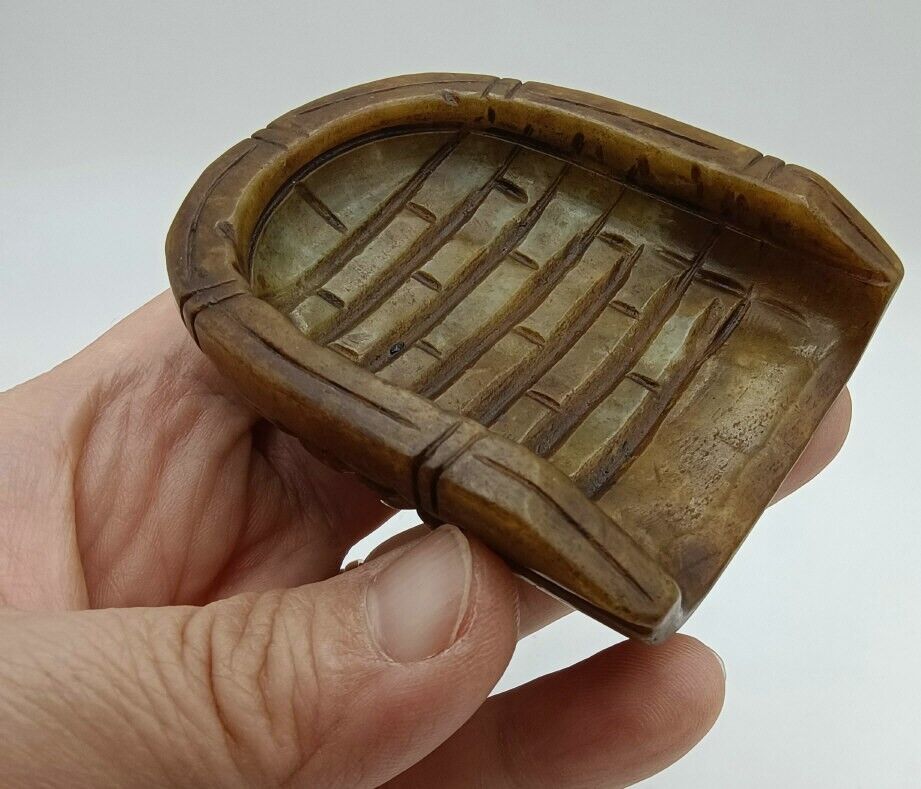 7.0 cm China Old Jade  Exceptional BOQI Corn DustPan  Chinese Culture