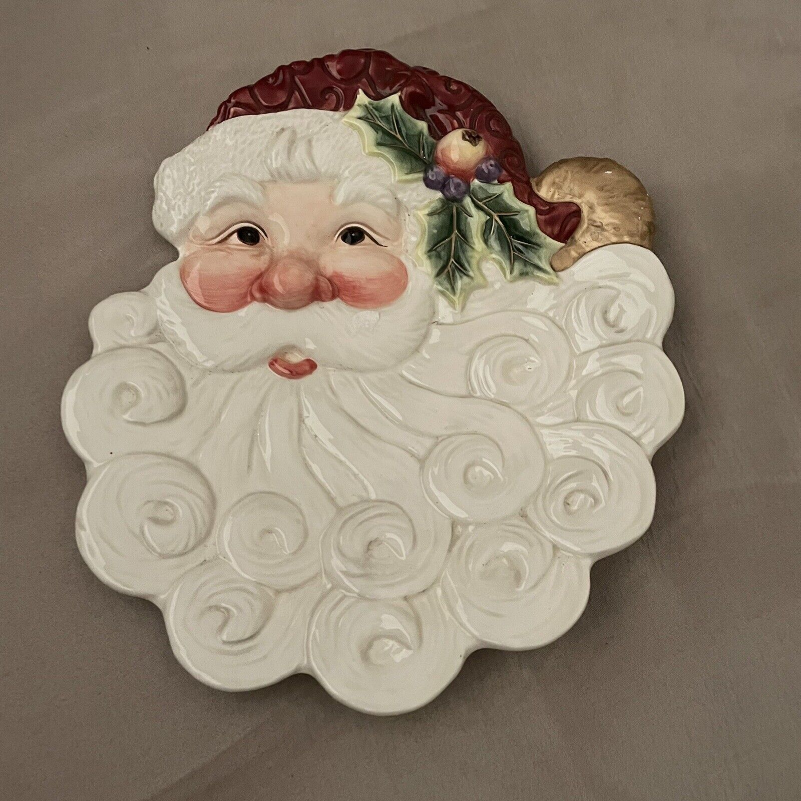 Fitz And Floyd Santa 9 Inch Ceramic Christmas Plate