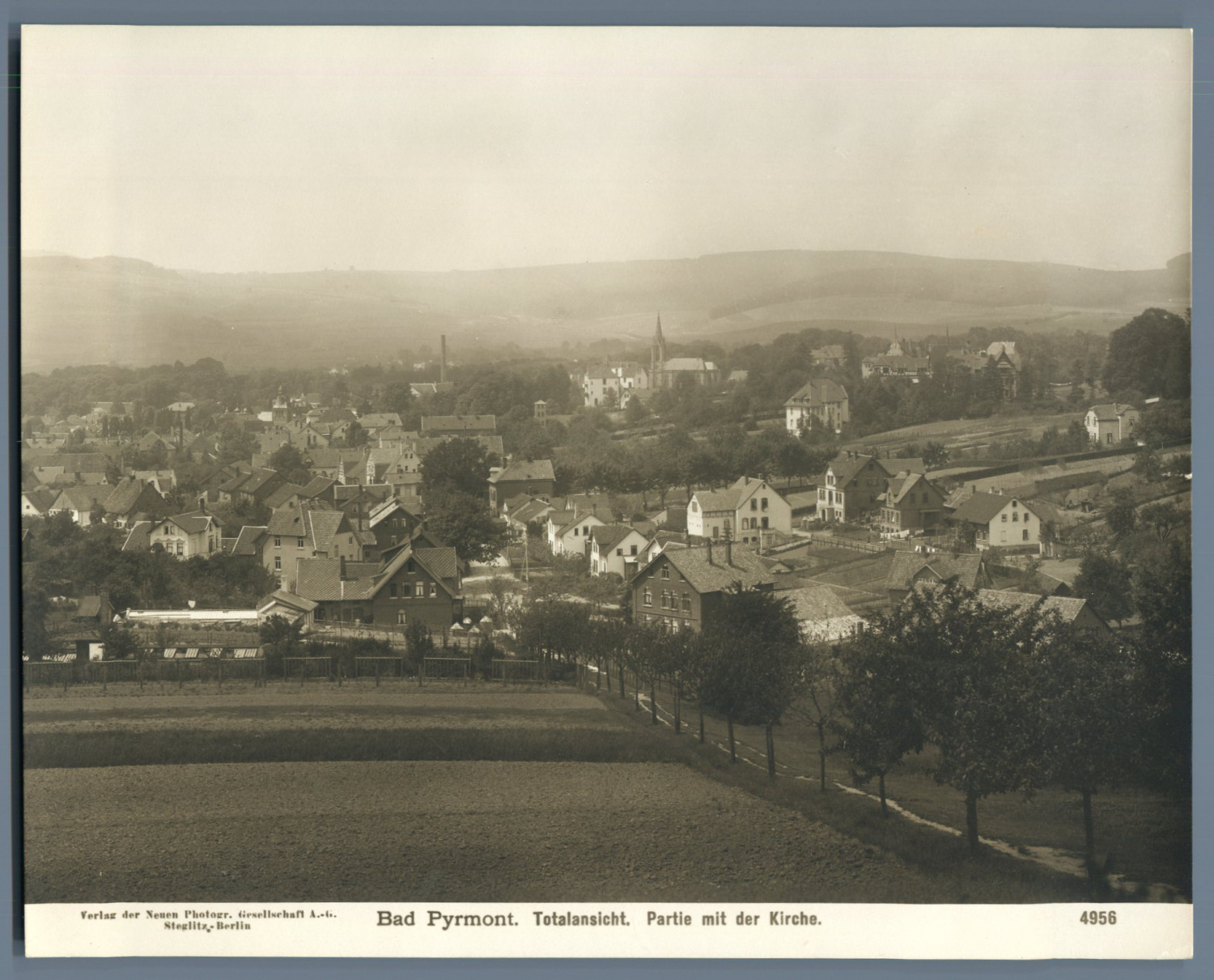 Germany, Bad Pyrmont, Totalview Vintage Print.  18x2 Silver Print