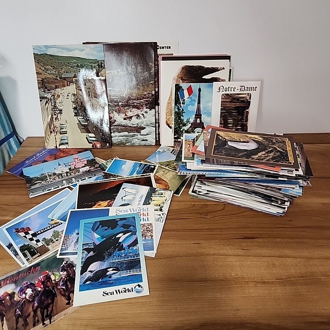 Unused Lot of 200+ Various Vintage Postcards 70s 80s 90s. See Description