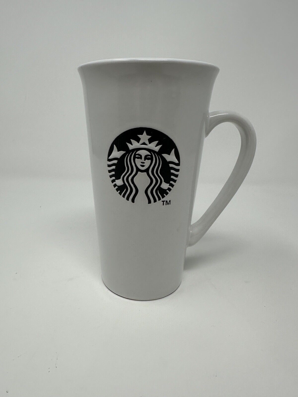 2013 Starbucks Embossed 16 Oz Tall Ceramic Coffee Mug - Black Logo