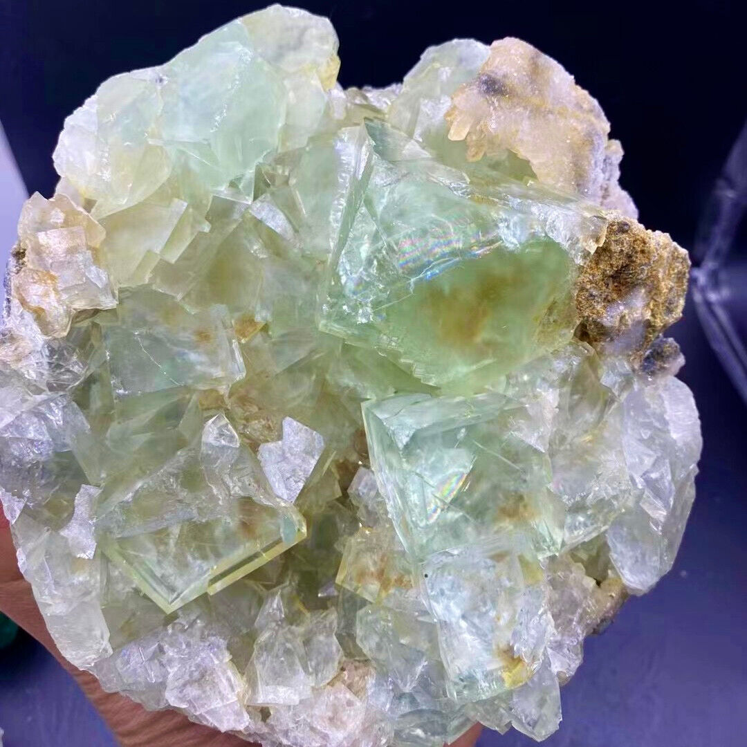 4.02LB Rare Transparent Green Cube Fluorite Mineral Crystal Specimen/China