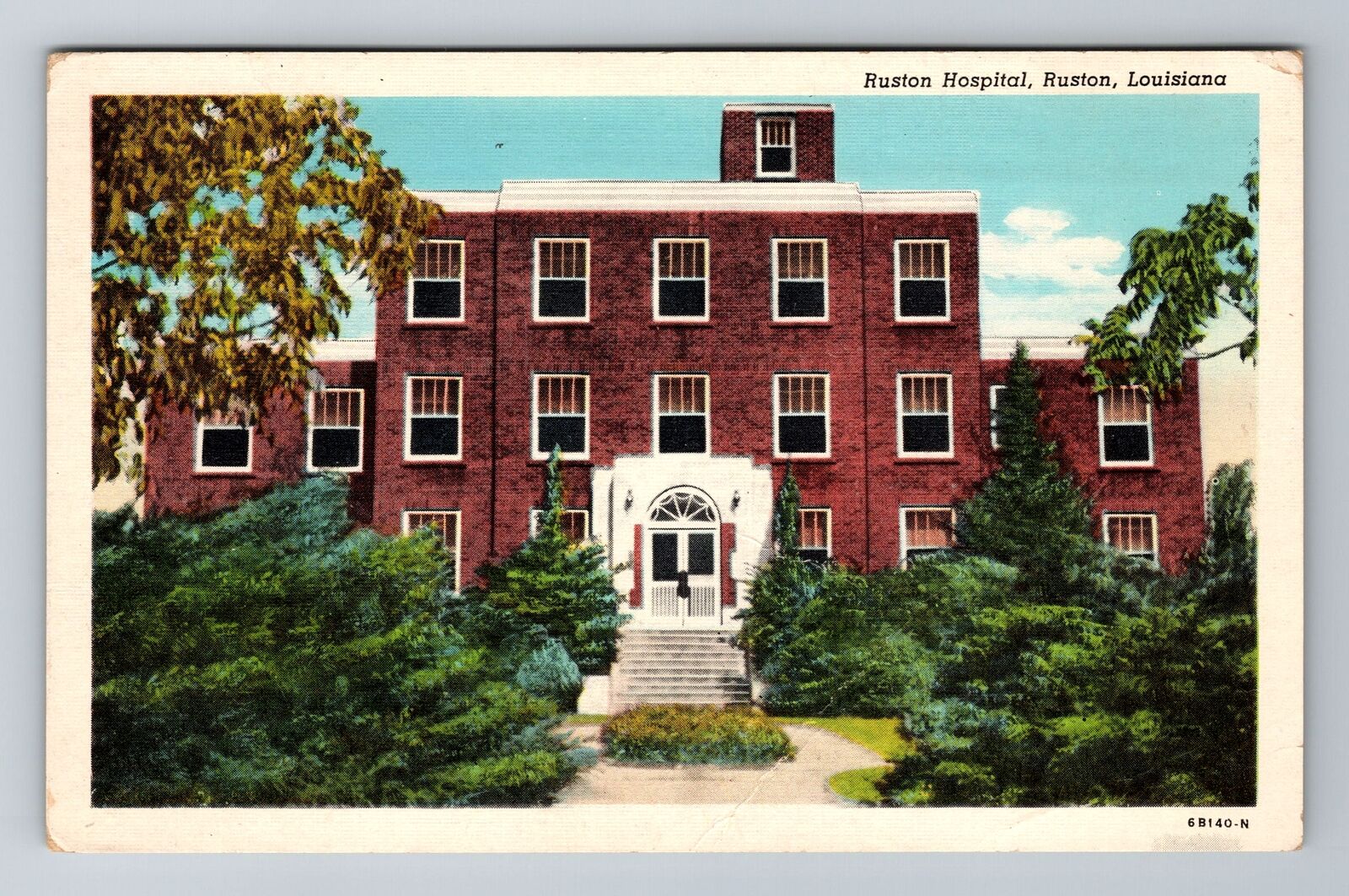 Ruston, LA-Louisiana, Ruston City Hospital c1940, Vintage Postcard