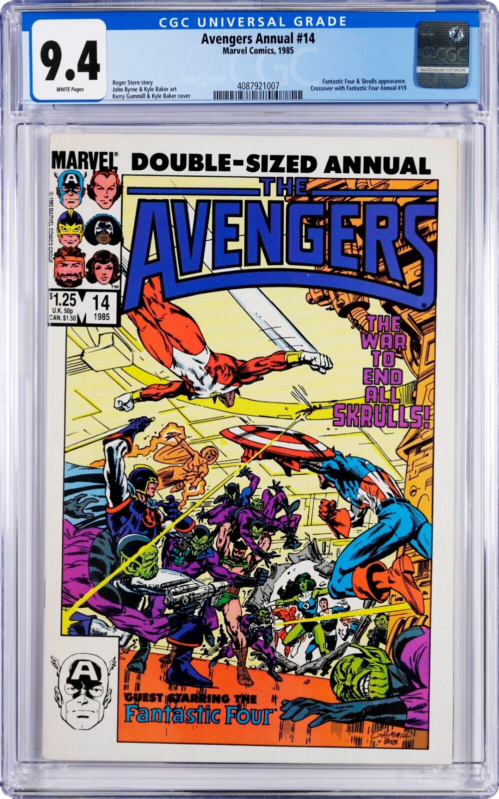 Avengers Annual #14 CGC 9.4 (1985, Marvel) Roger Stern, Fantastic Four, Skrulls