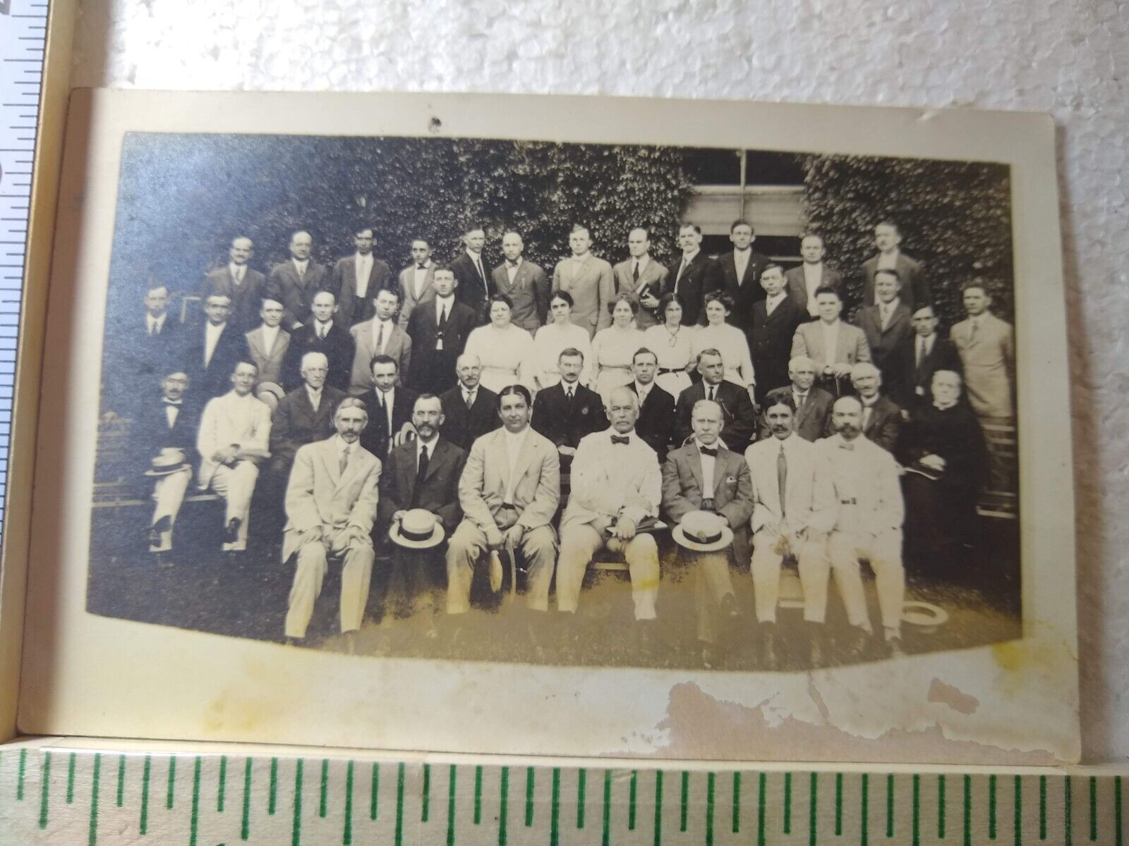 Postcard Vintage Group Photo of Men & Women