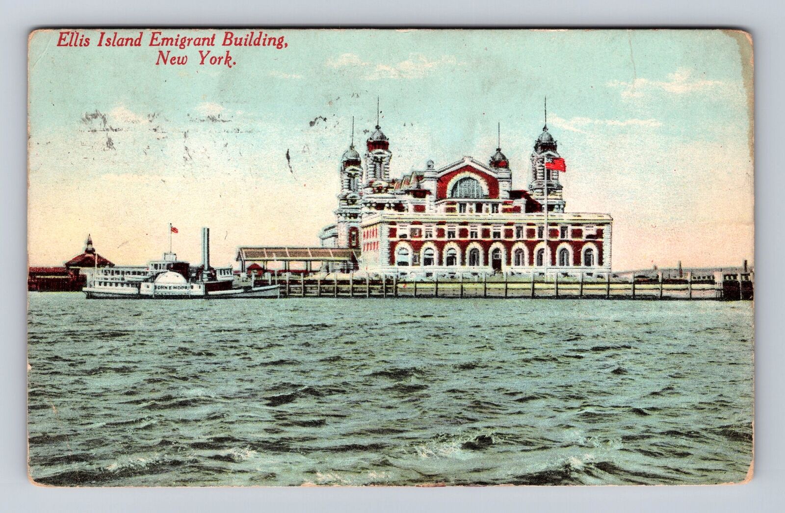New York City NY, Ellis Island Emigrant Building Vintage c1912 Postcard