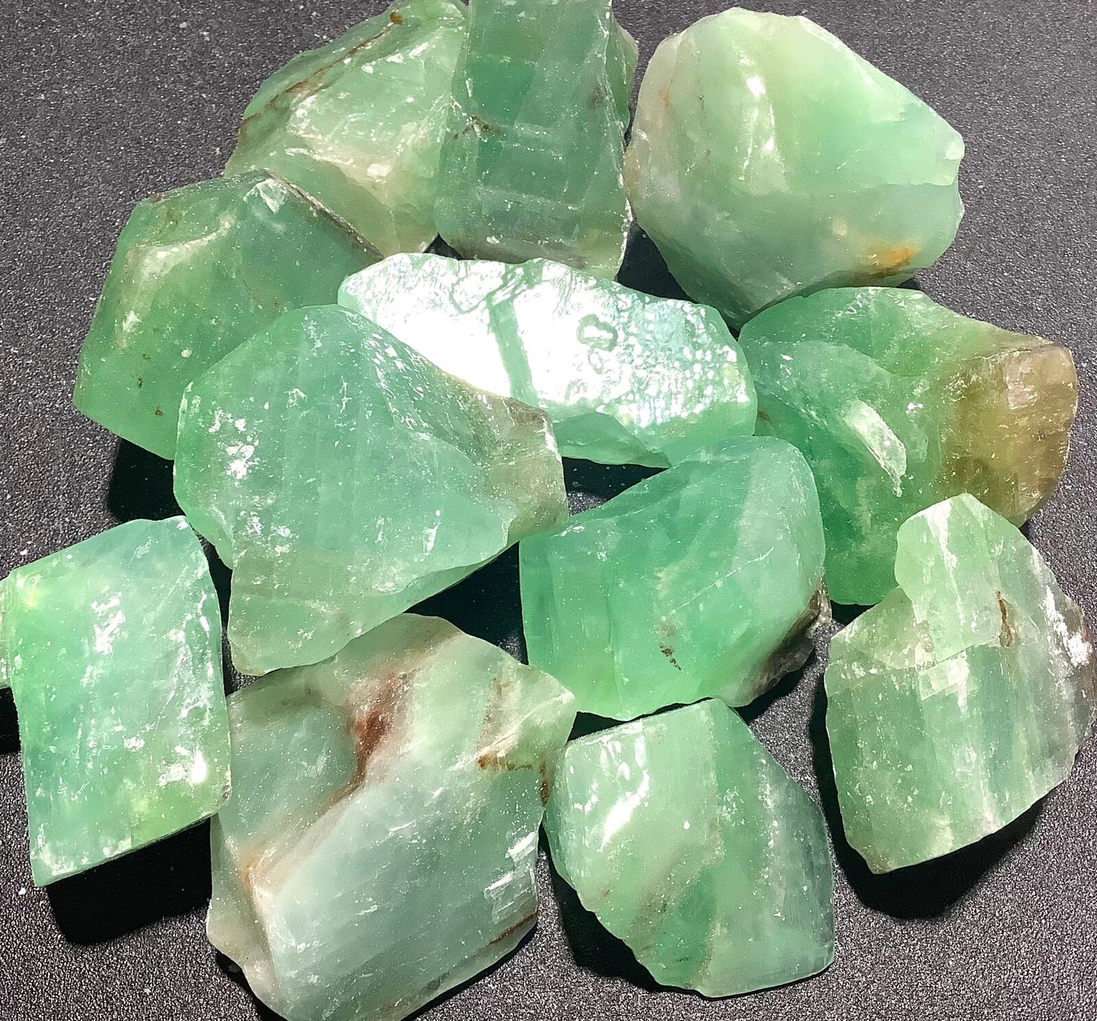 Rough Green Calcite Crystals (1/2 lb) 8 oz Bulk Wholesale Lot Half Pound Raw