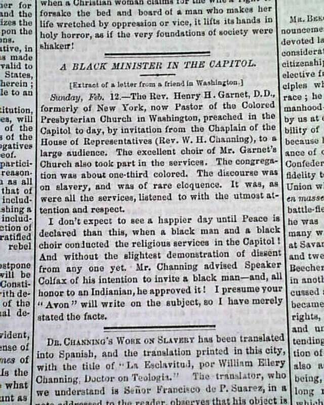 Rare ANTI SLAVERY 13th Amendment Emancipation of Slaves Civil War 1865 Newspaper
