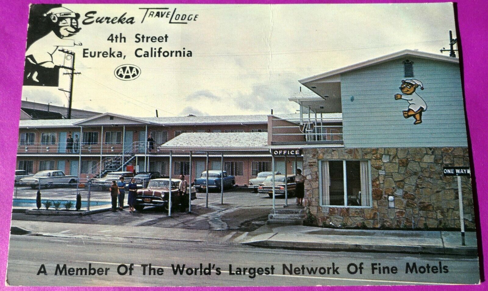 Travelodge Lodge Motel Eureka CA 1955 Pontiac 1958 Chevrolet 1960 Ford Cars