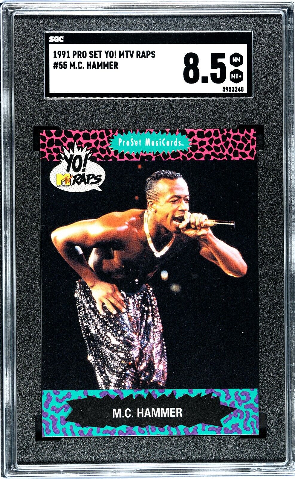 1991 Pro Set Yo MTV Raps M.C. Hammer #55 SGC 8.5